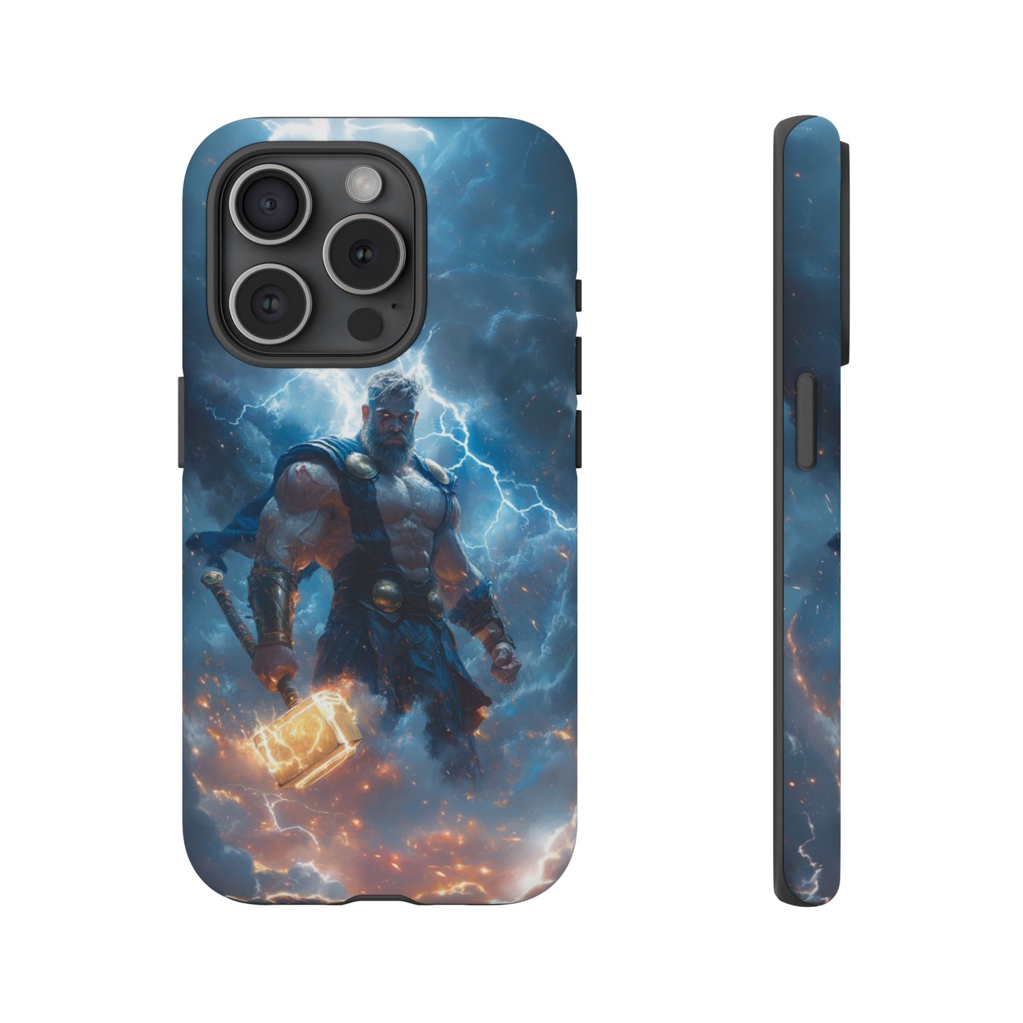 Thunderous Might: Thor Wielding Mjölnir Phone Case - iPhone, Google Pixel, Samsung