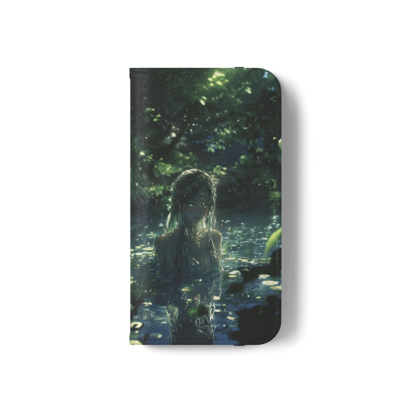 Forest Water Nymph Green Eyes Pond - Wallet Flip Case