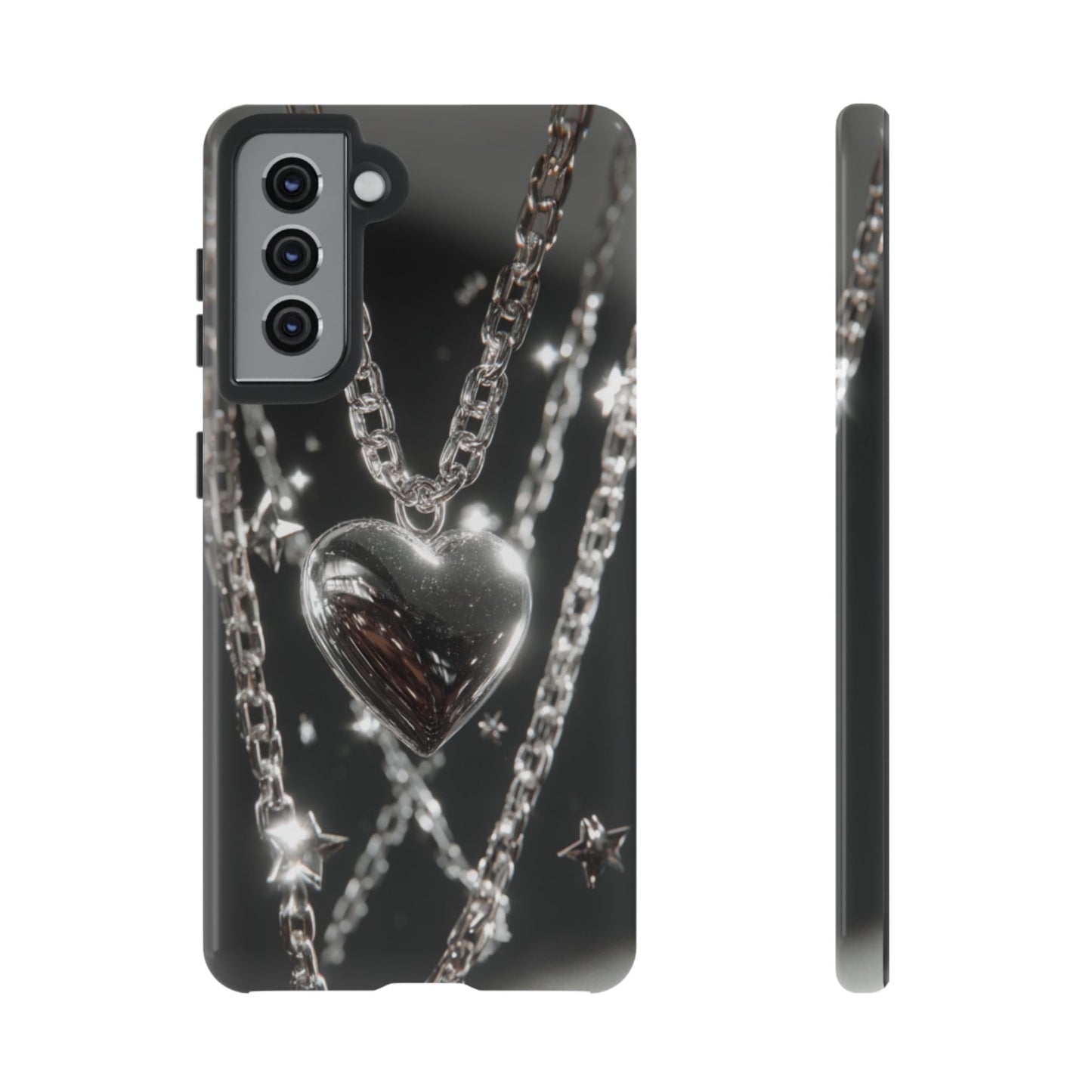 Silver Heart Chains - Tough Samsung Galaxy Case
