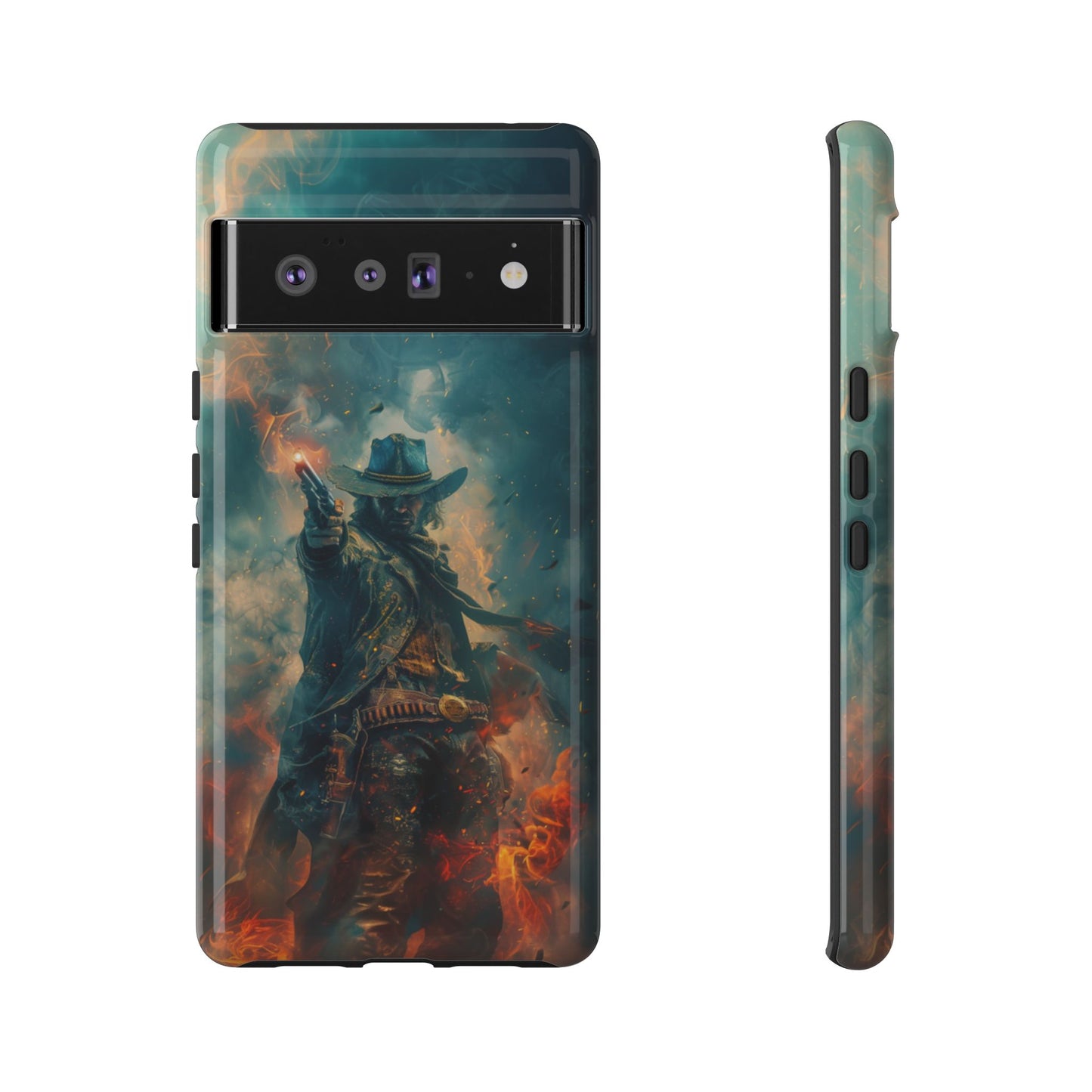 Flaming Outlaw Gunslinger – Tough Google Pixel Case