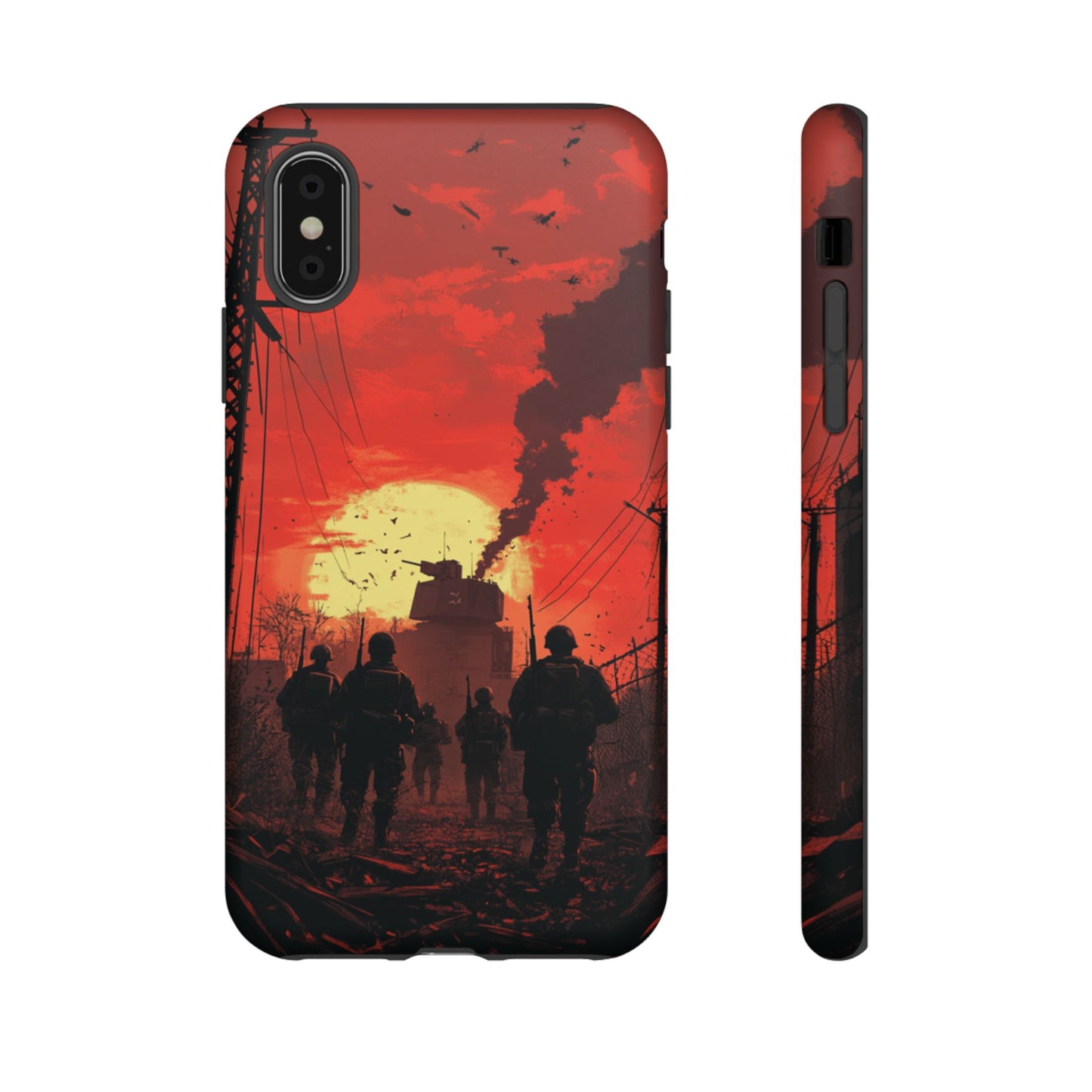 Dystopian Sunset Soldier Phone Case - iPhone, Google Pixel, Samsung Galaxy