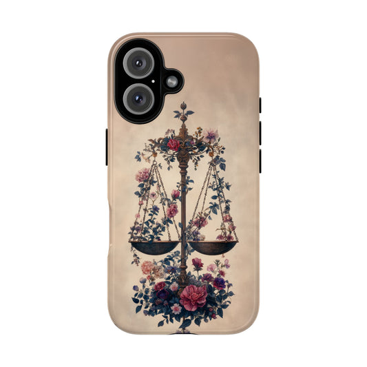 Floral Libra Scales Phone Case - iPhone, Google Pixel, Samsung Galaxy