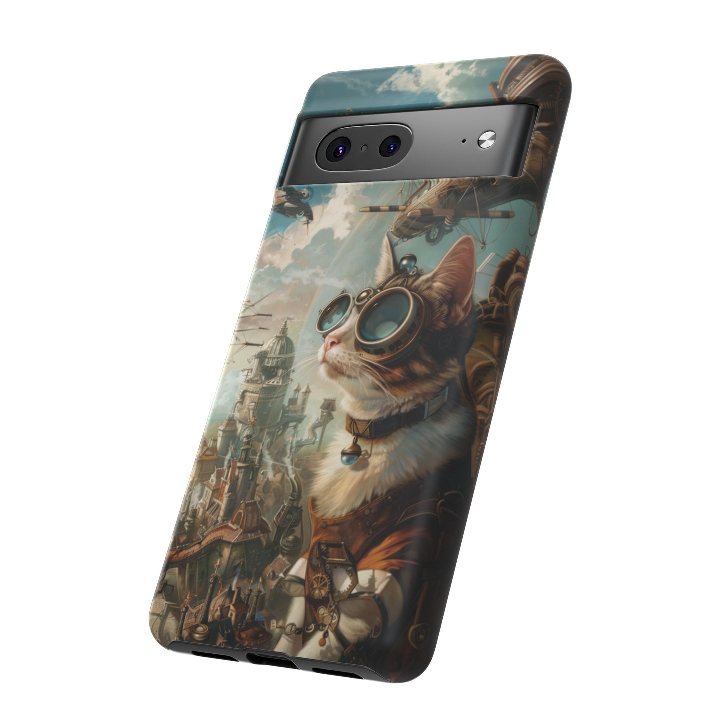 Steampunk Cat Adventurer - iPhone, Google Pixel, Samsung Galaxy