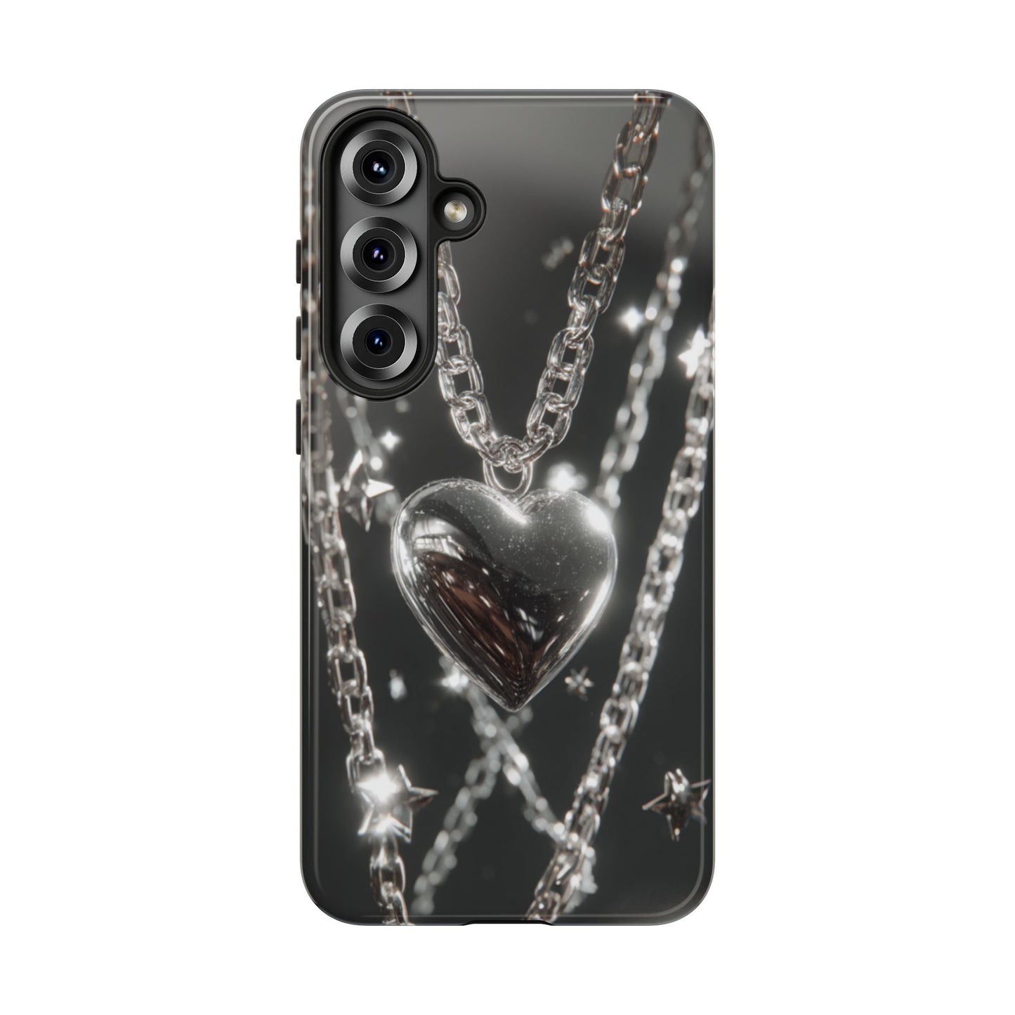 Silver Heart Chains - Tough Samsung Galaxy Case