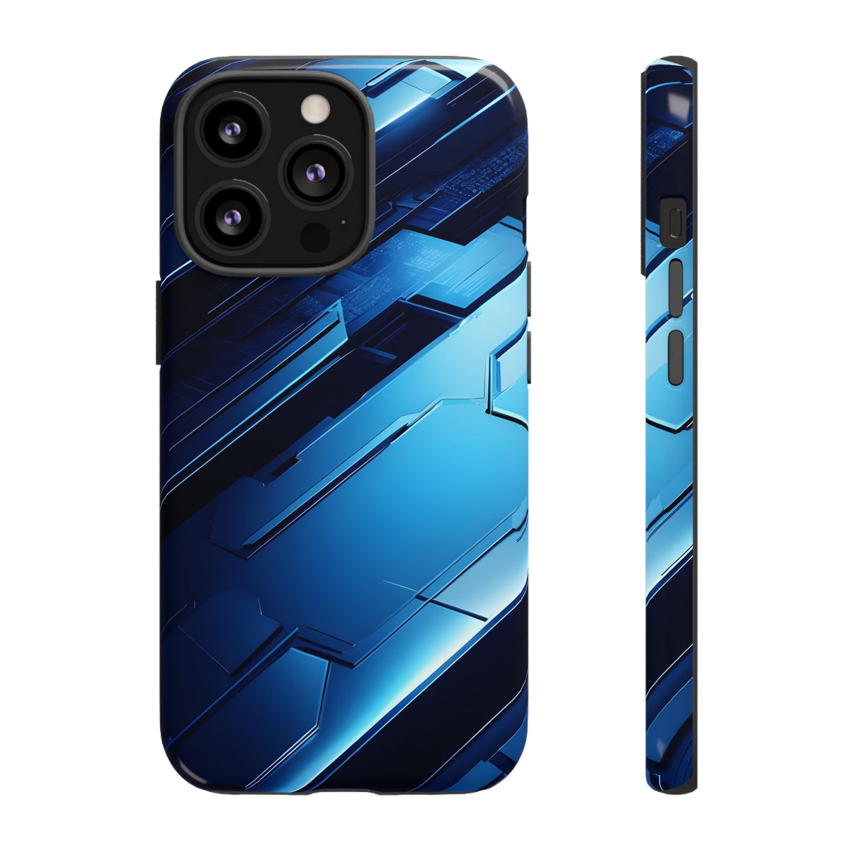 Blue Tech Matrix - Tough iPhone Case
