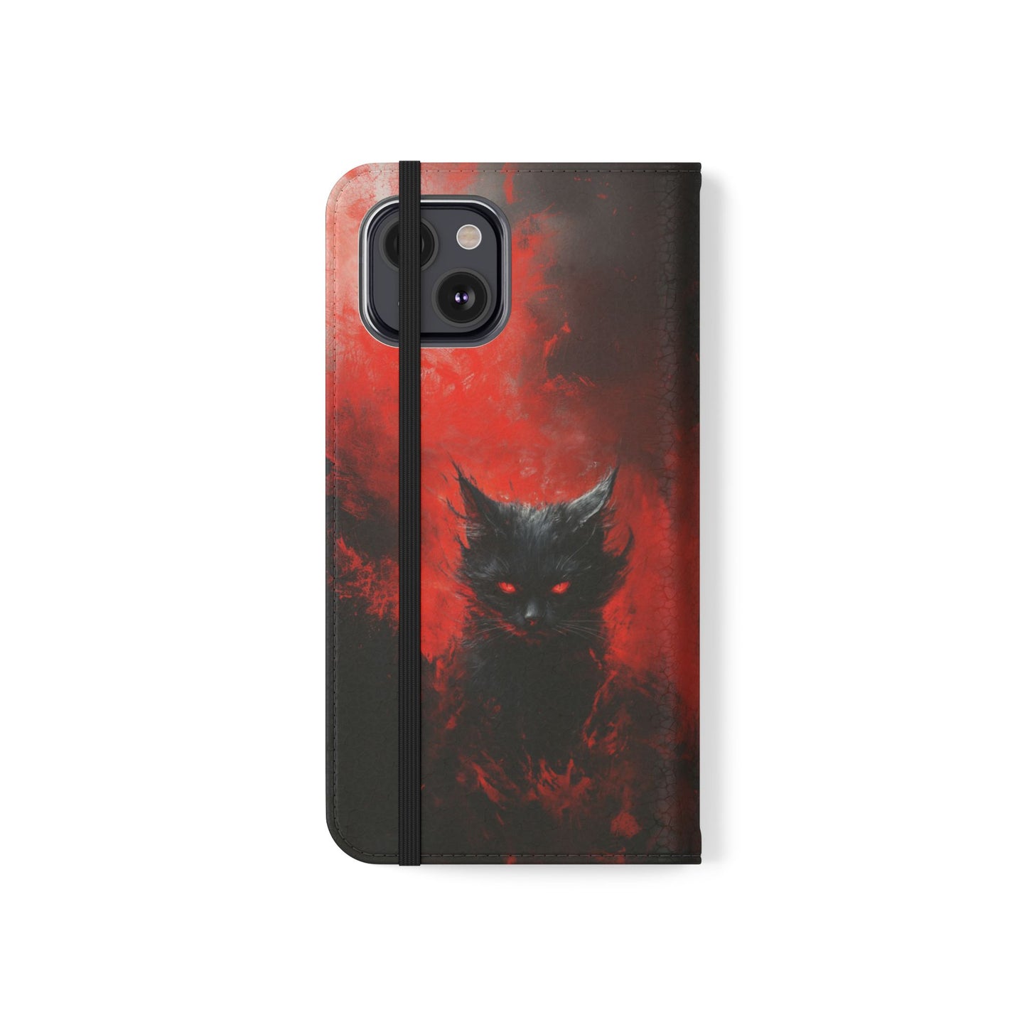 Fire Demon Black Cat - Wallet Flip Case