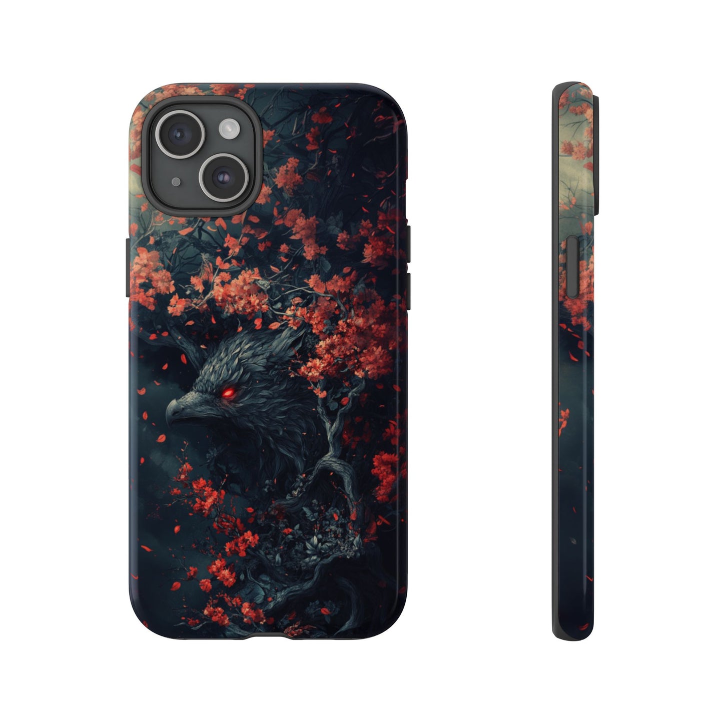 Crimson Raven Bloom – Tough iPhone Case