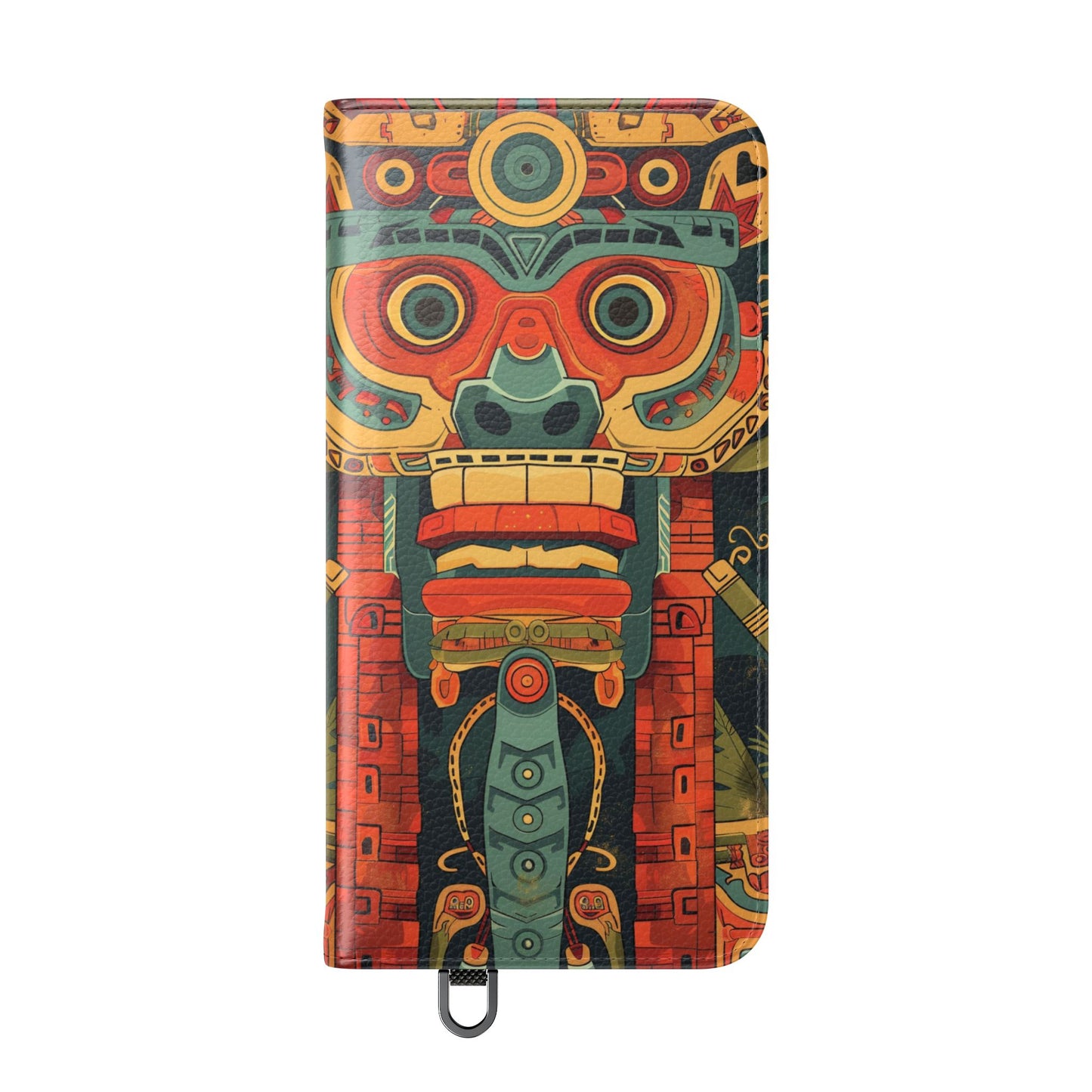 Aztec Totem Mask - Wallet Flip Case