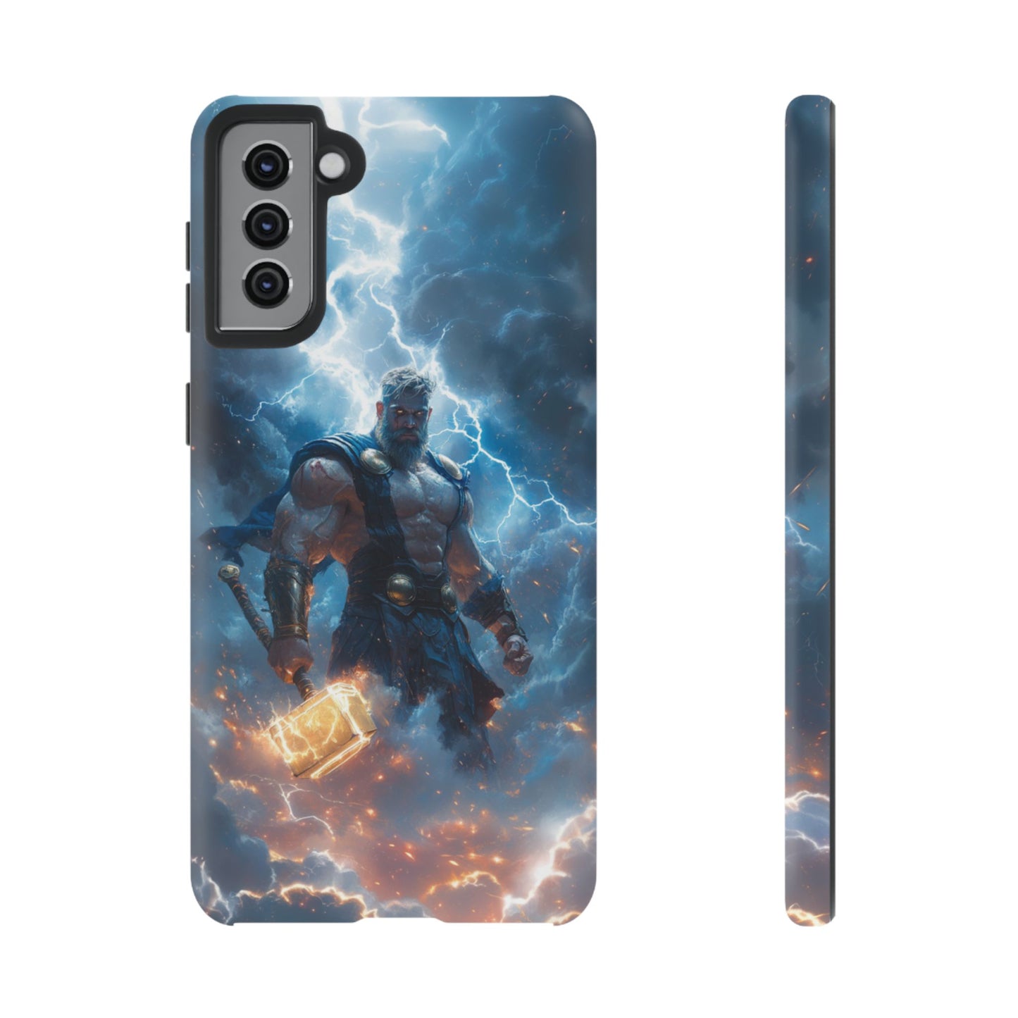 Thunderous Might: Thor Wielding Mjölnir Phone Case - iPhone, Google Pixel, Samsung