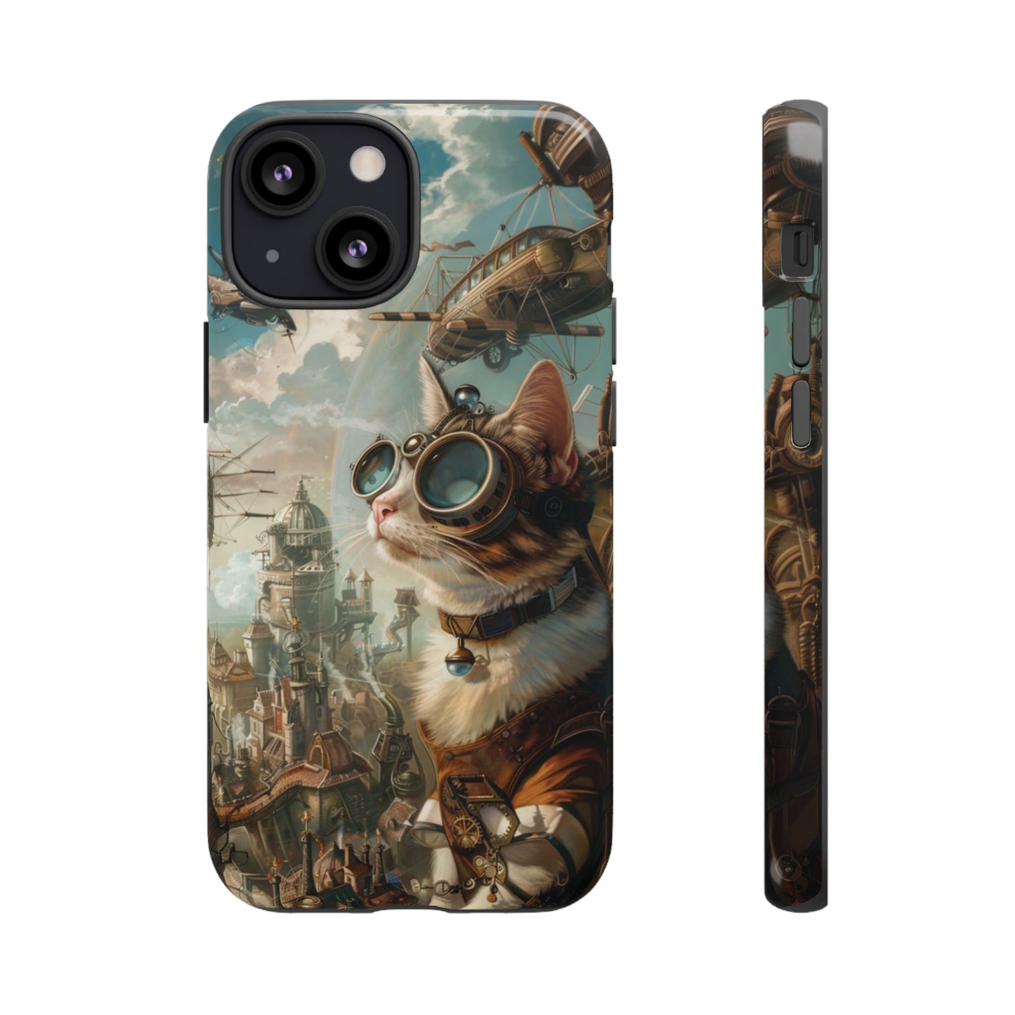 Steampunk Cat Adventurer - iPhone, Google Pixel, Samsung Galaxy