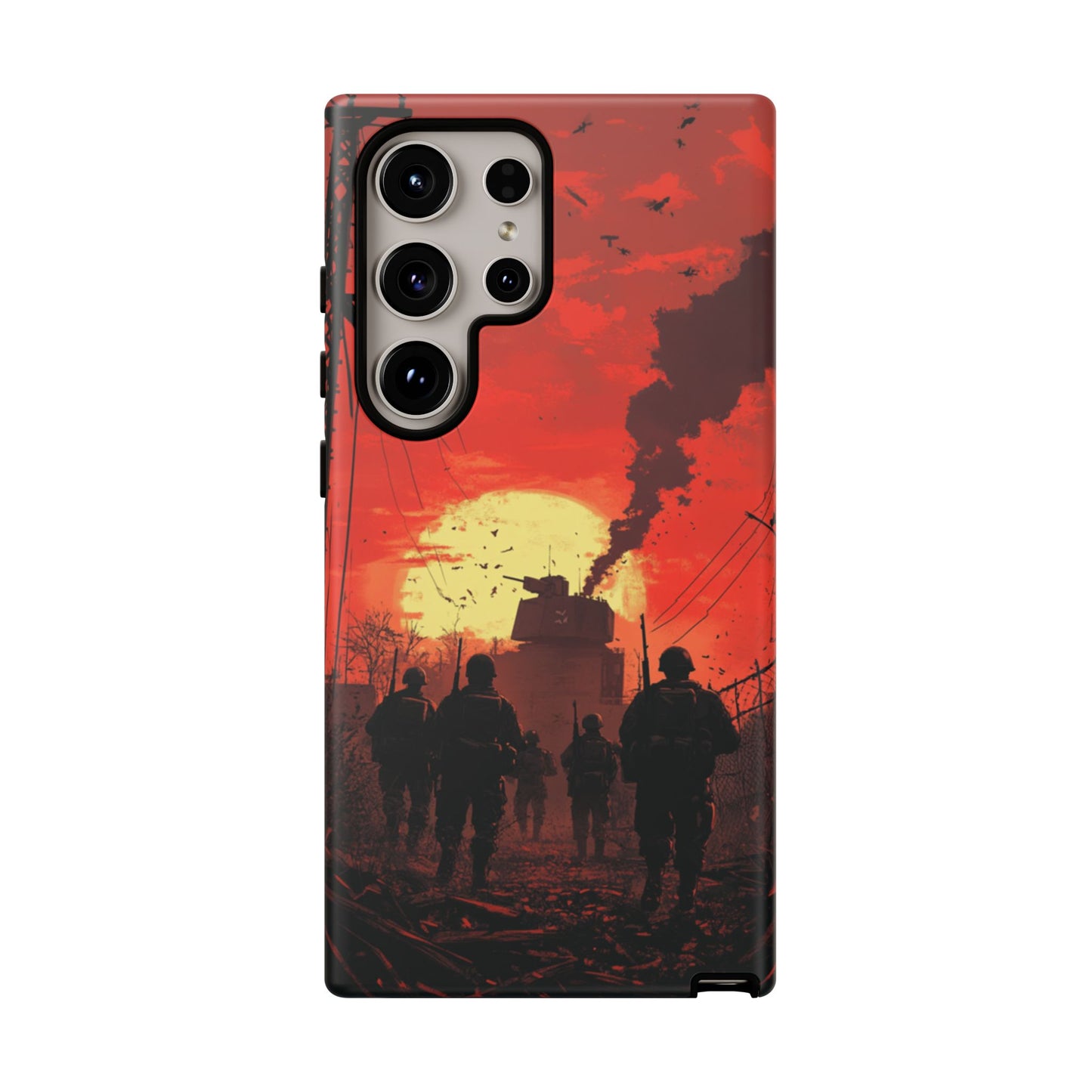 Dystopian Sunset Soldier Phone Case - iPhone, Google Pixel, Samsung Galaxy