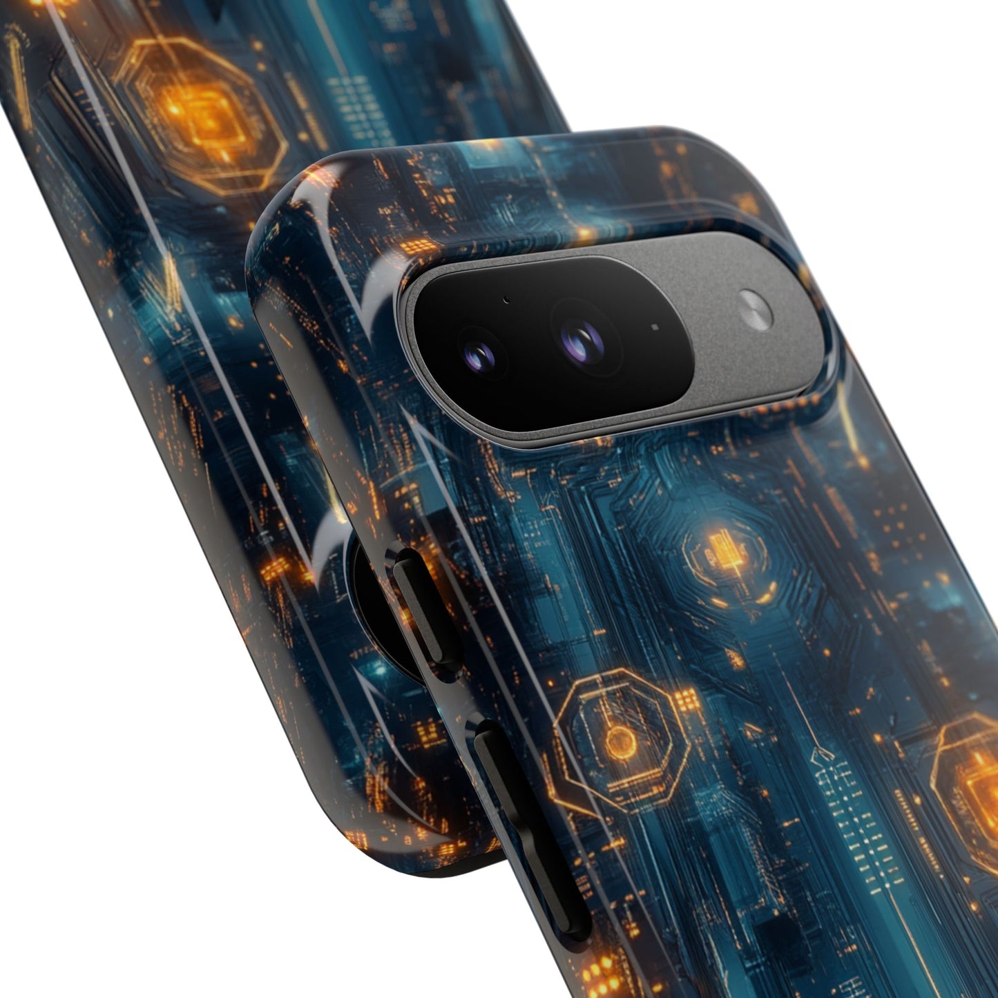 Quantum Neon Skyline – Tough Google Pixel Case