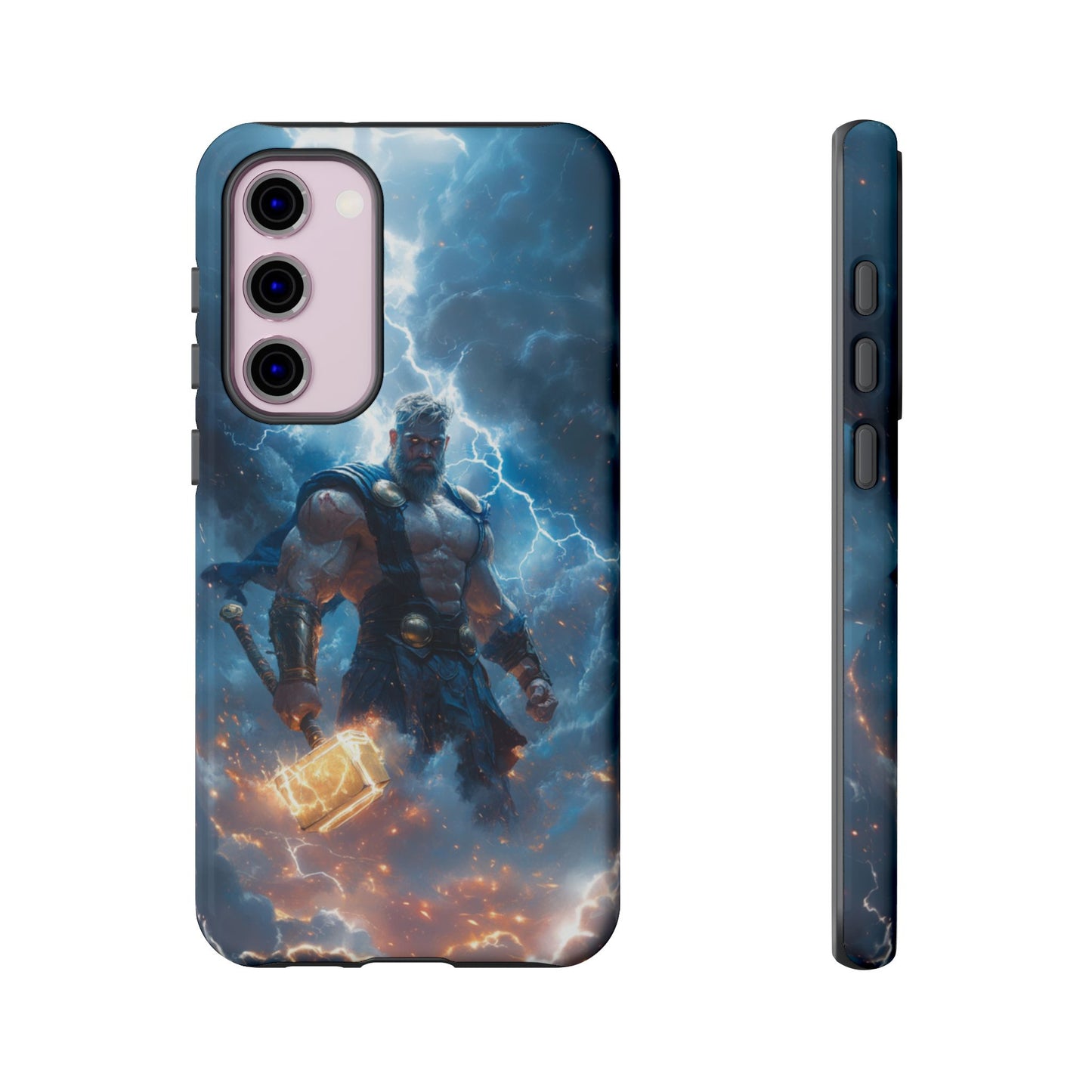 Thunderous Might: Thor Wielding Mjölnir Phone Case - iPhone, Google Pixel, Samsung