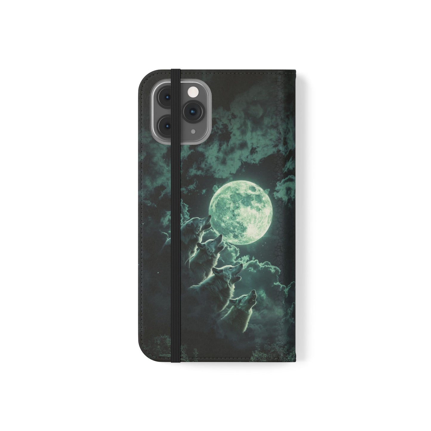 Moonlit Wolf Chorus - Wallet Flip Case