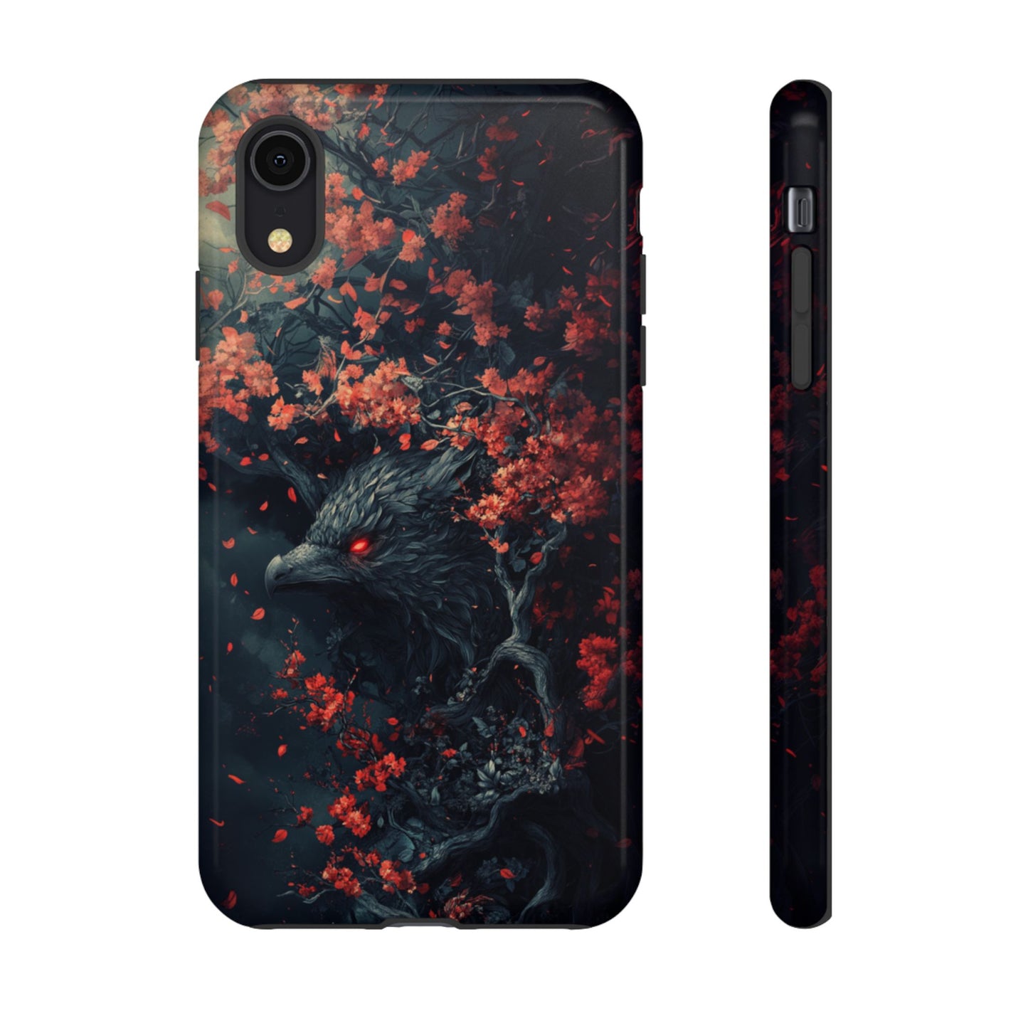 Crimson Raven Bloom – Tough iPhone Case