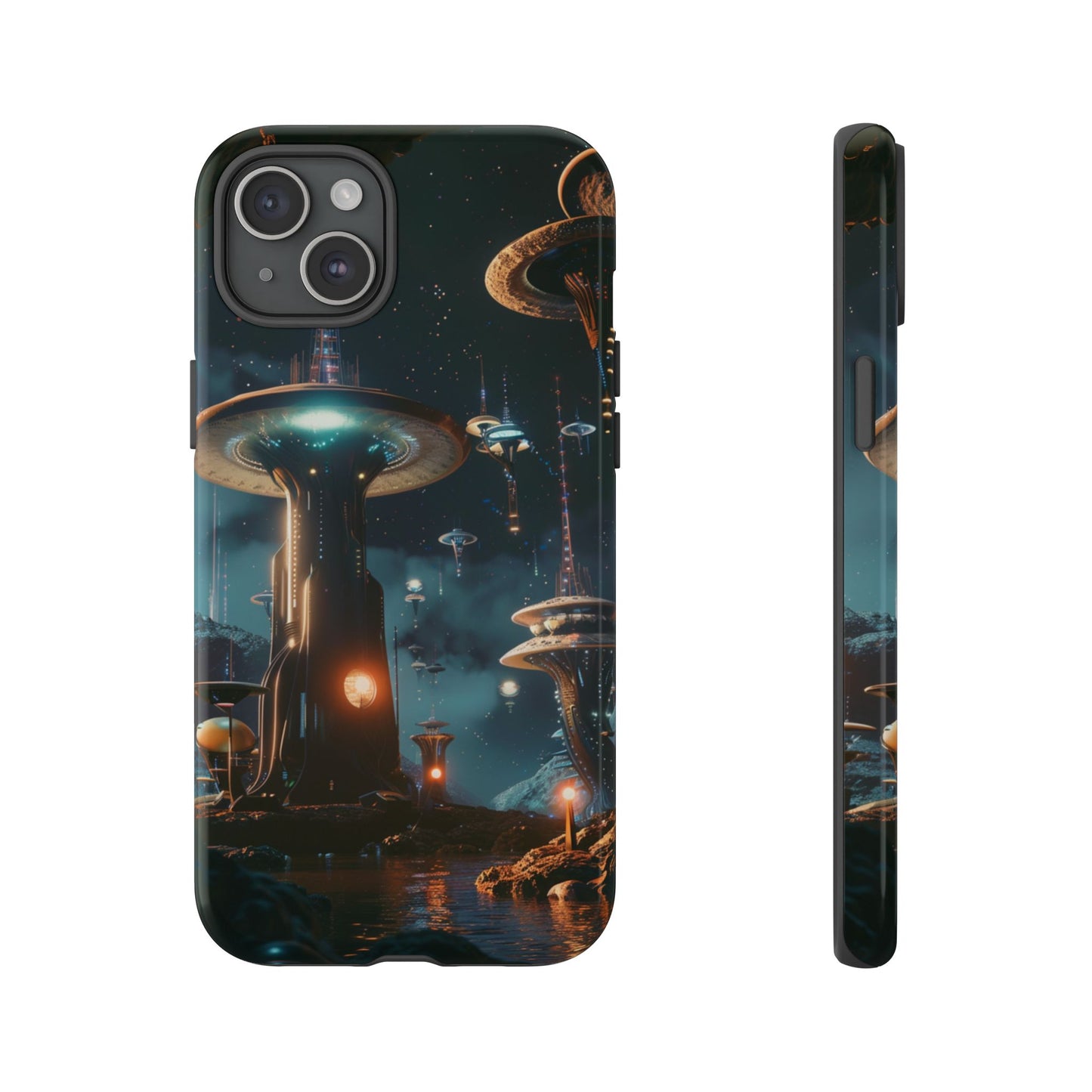 Futuristic Alien City - iPhone, Google Pixel, Samsung Galaxy