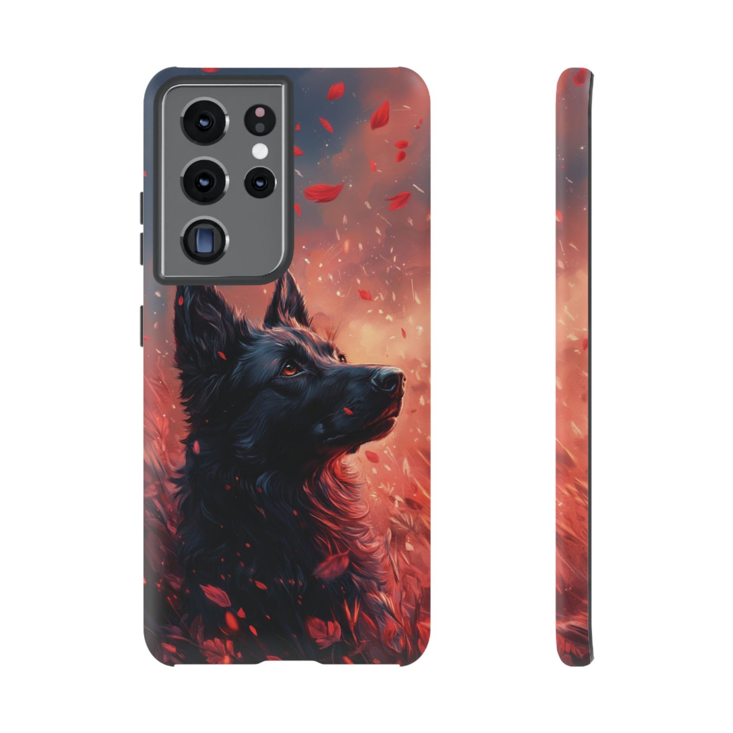 Graceful Canine in Falling Petals Phone Case – iPhone, Google Pixel, Samsung Galaxy