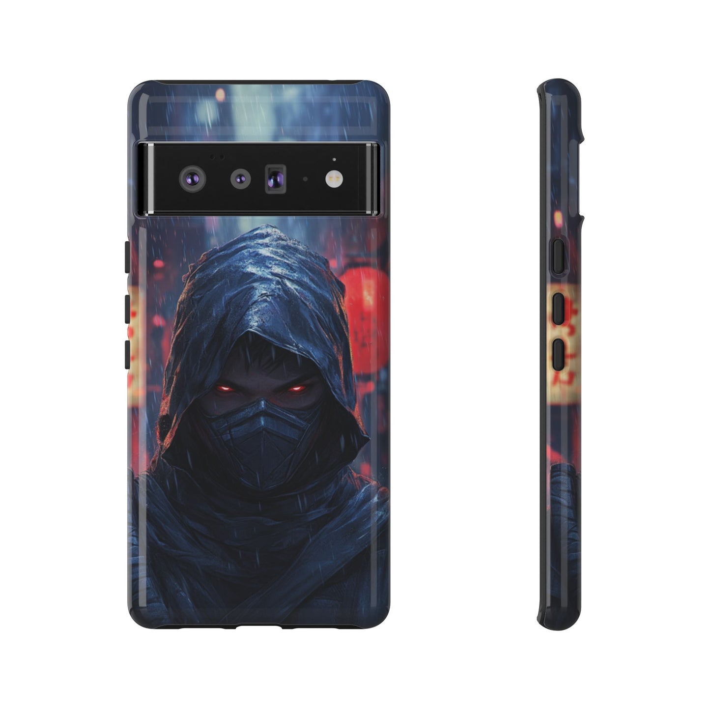 Cyberpunk Ninja Red Eyes Rain - Tough Google Pixel Case