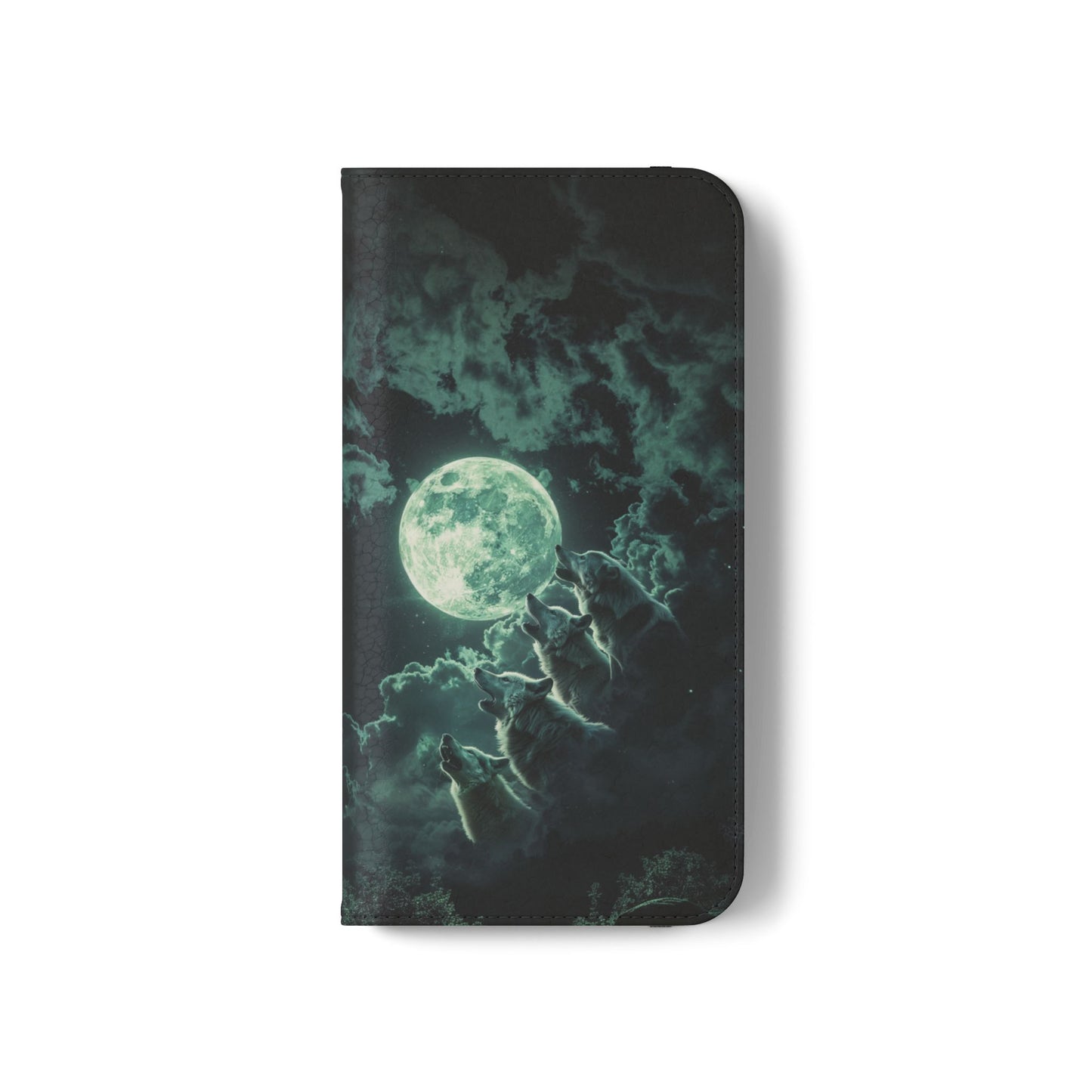 Moonlit Wolf Chorus - Wallet Flip Case