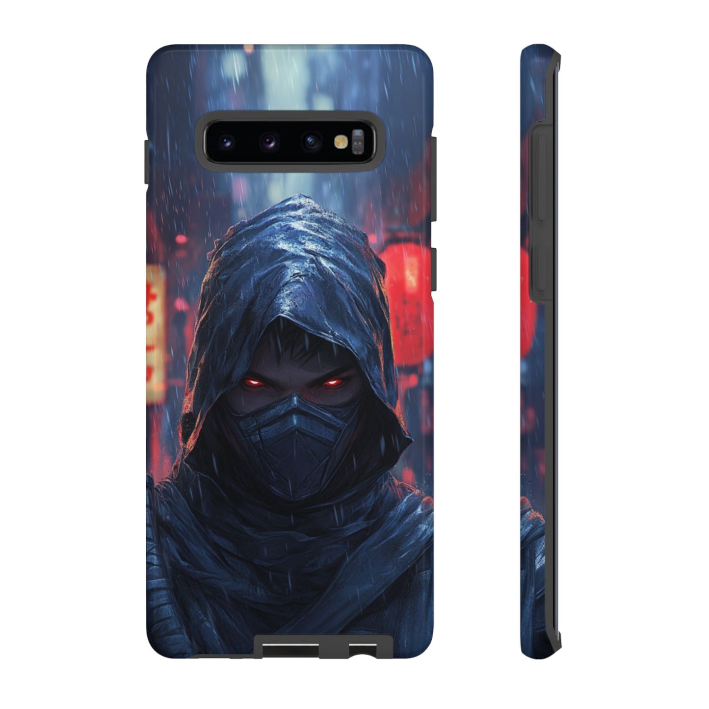 Cyberpunk Ninja Red Eyes Rain - Tough Samsung Galaxy Case