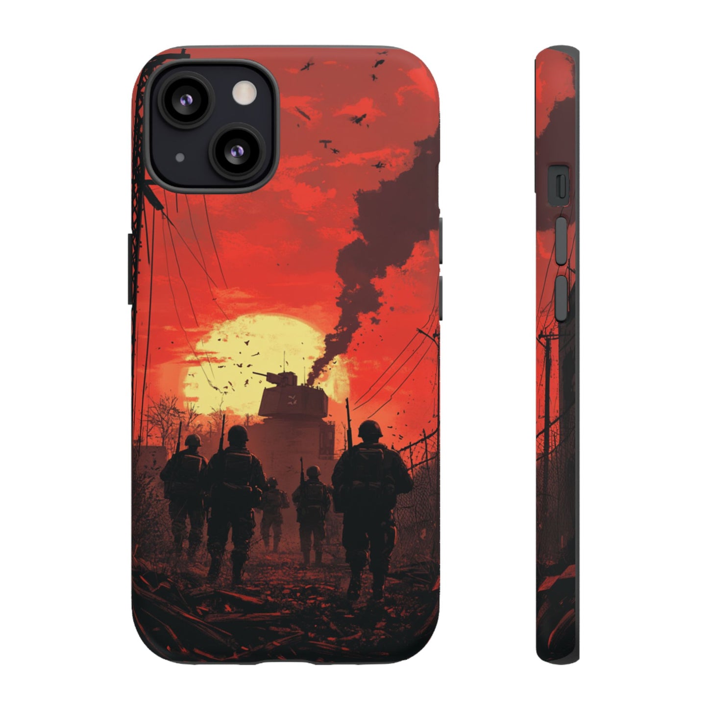 Dystopian Sunset Soldier Phone Case - iPhone, Google Pixel, Samsung Galaxy