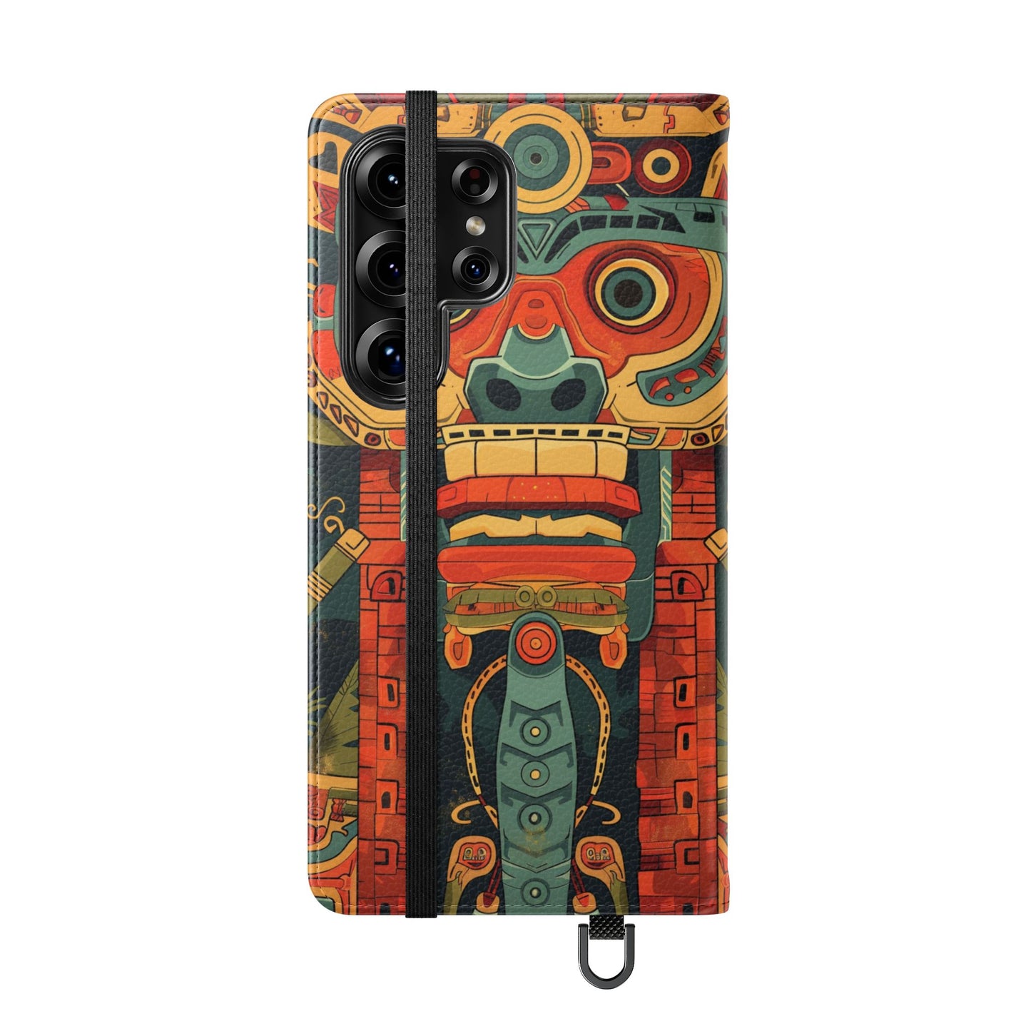 Aztec Totem Mask - Wallet Flip Case