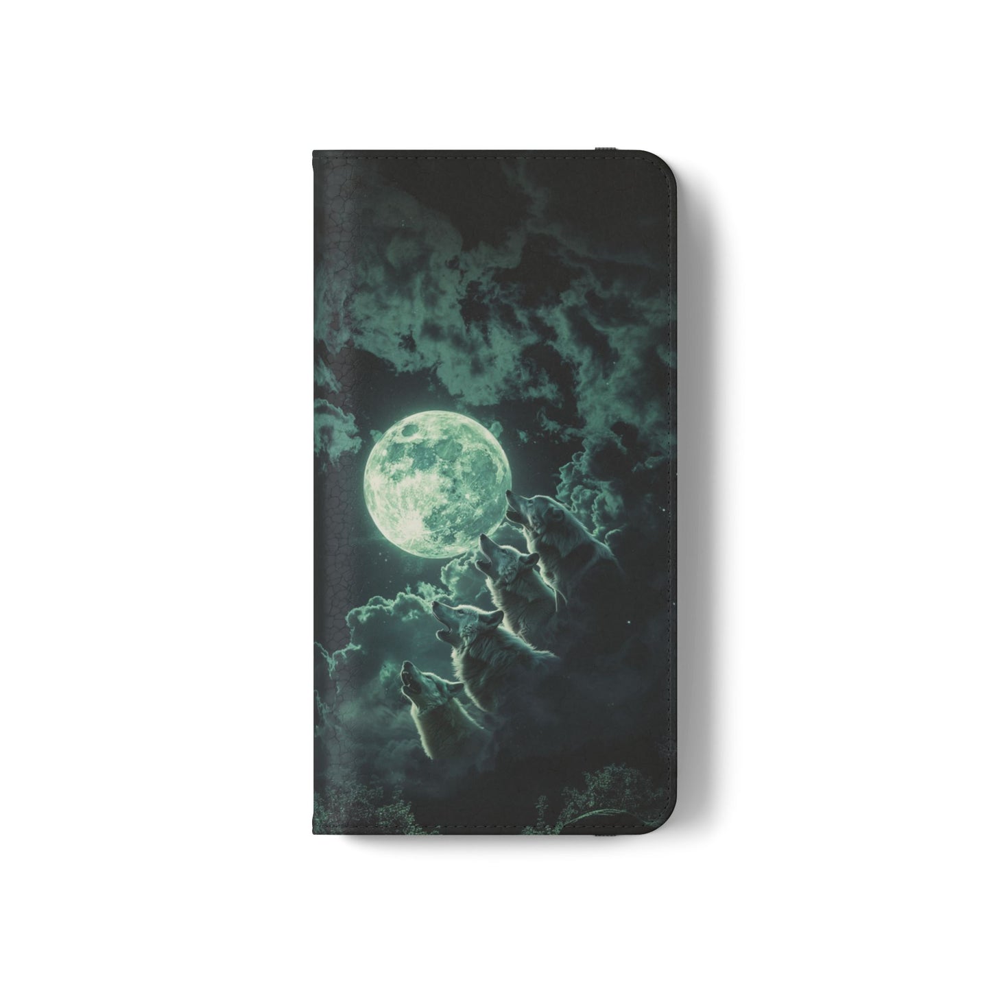 Moonlit Wolf Chorus - Wallet Flip Case