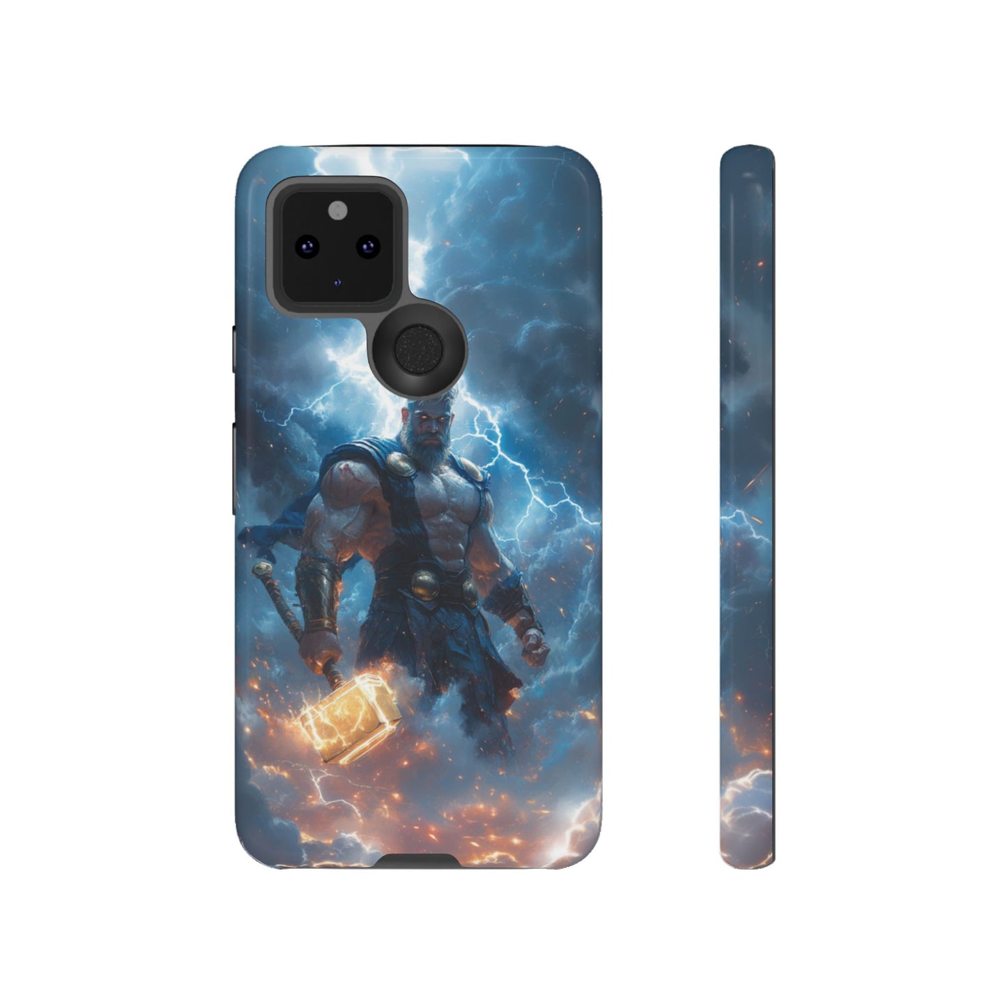 Thunderous Might: Thor Wielding Mjölnir Phone Case - iPhone, Google Pixel, Samsung