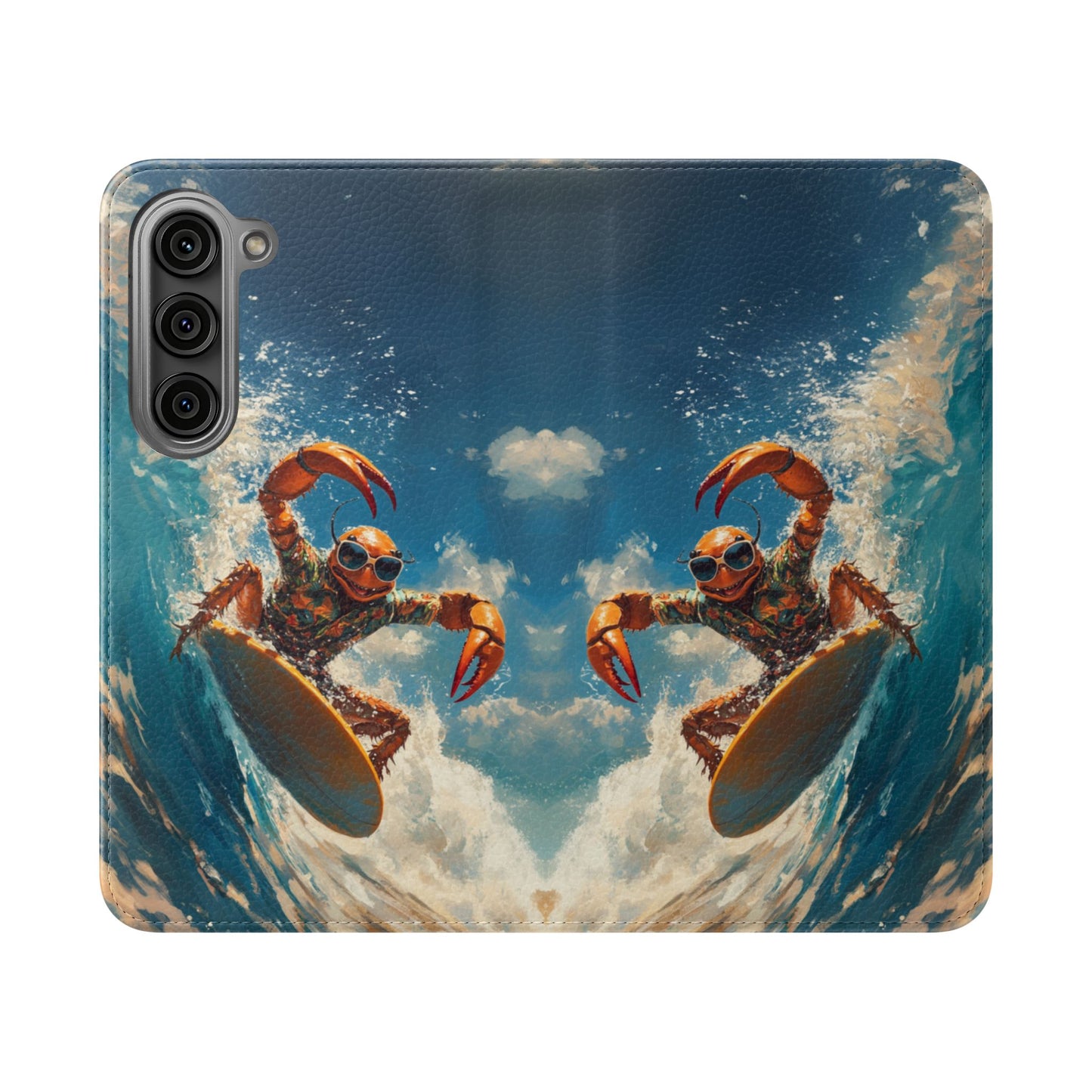 Surfing Crab - Wallet Flip Case