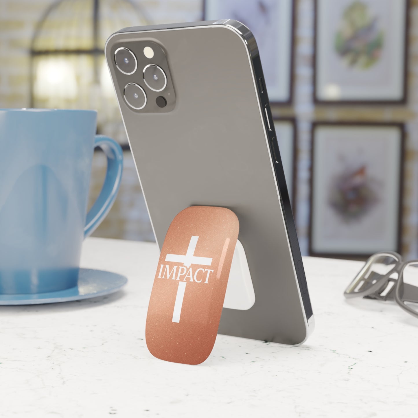 Phone Click-On Grip -  Imp Water - Rose Gold