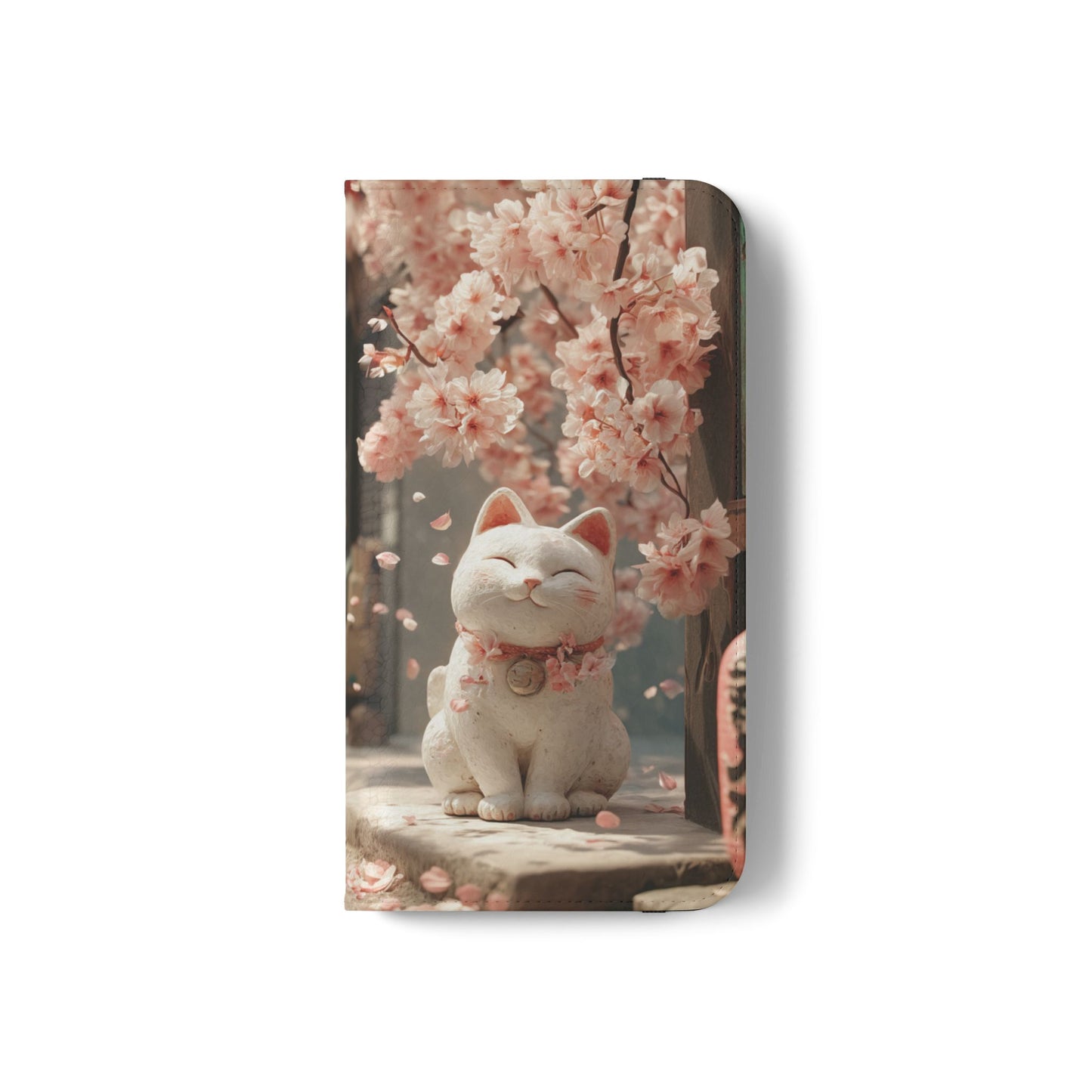 Sakura Lucky Cat - Wallet Flip Case
