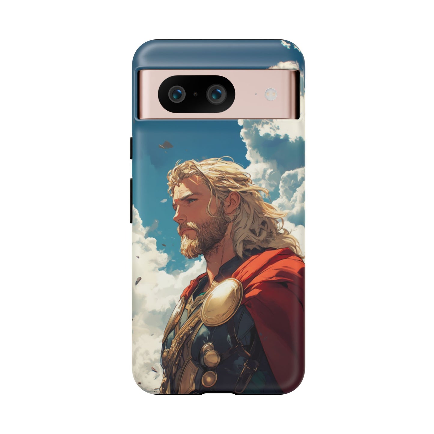 Celestial Protector: Anime-Style Thor Phone Case - iPhone, Google Pixel, Samsung