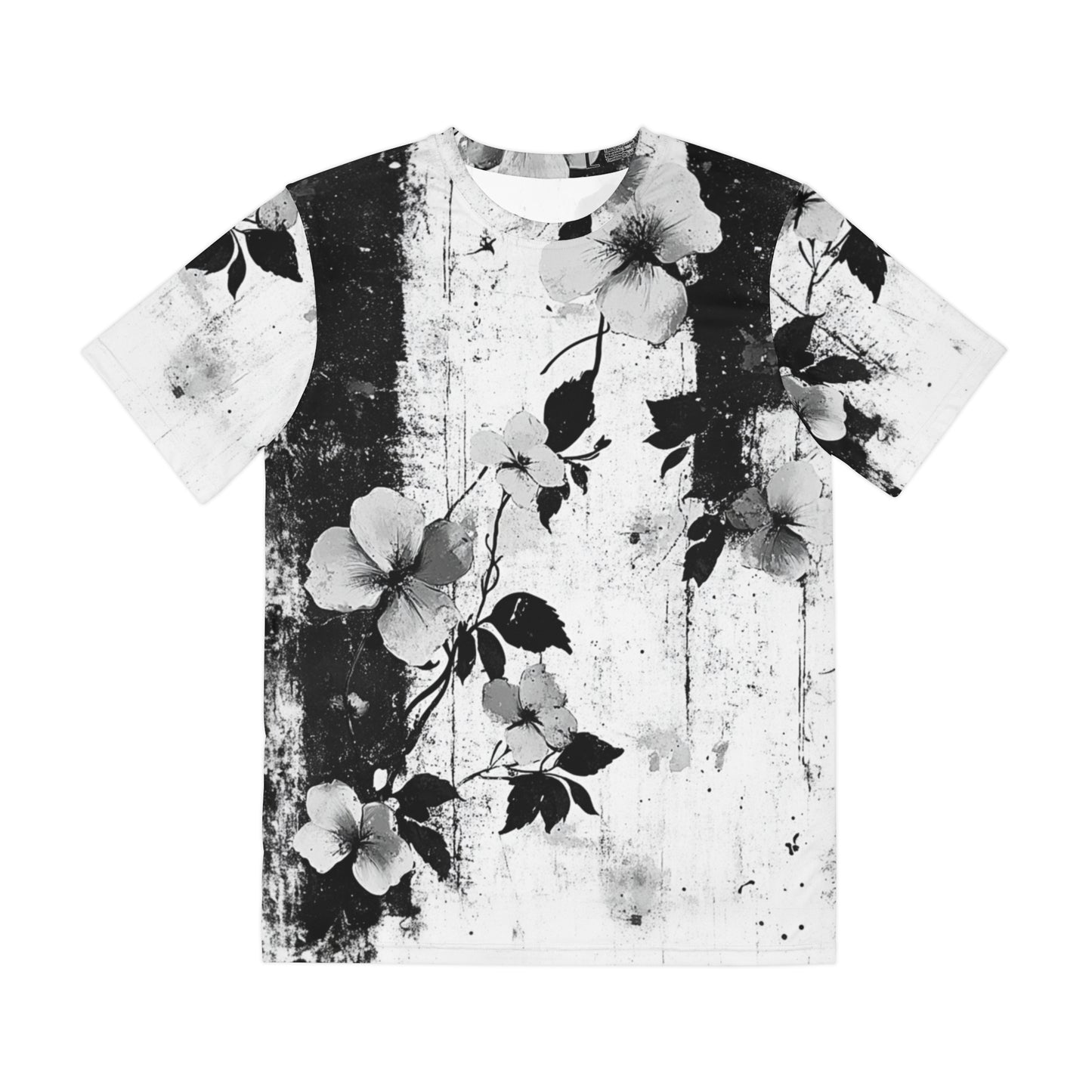 Floral Black & White All Over Print T-Shirt