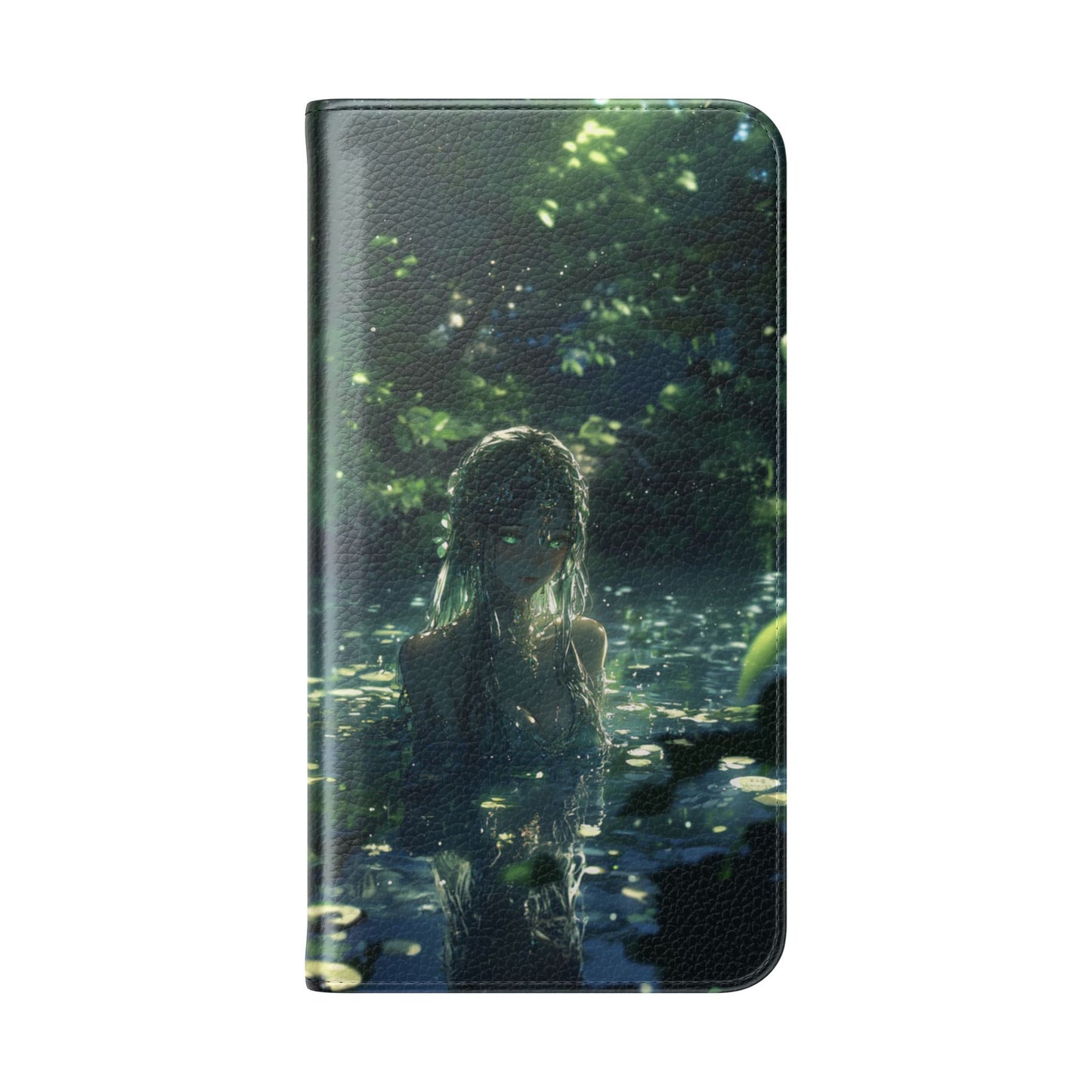 Forest Water Nymph Green Eyes Pond - Wallet Flip Case