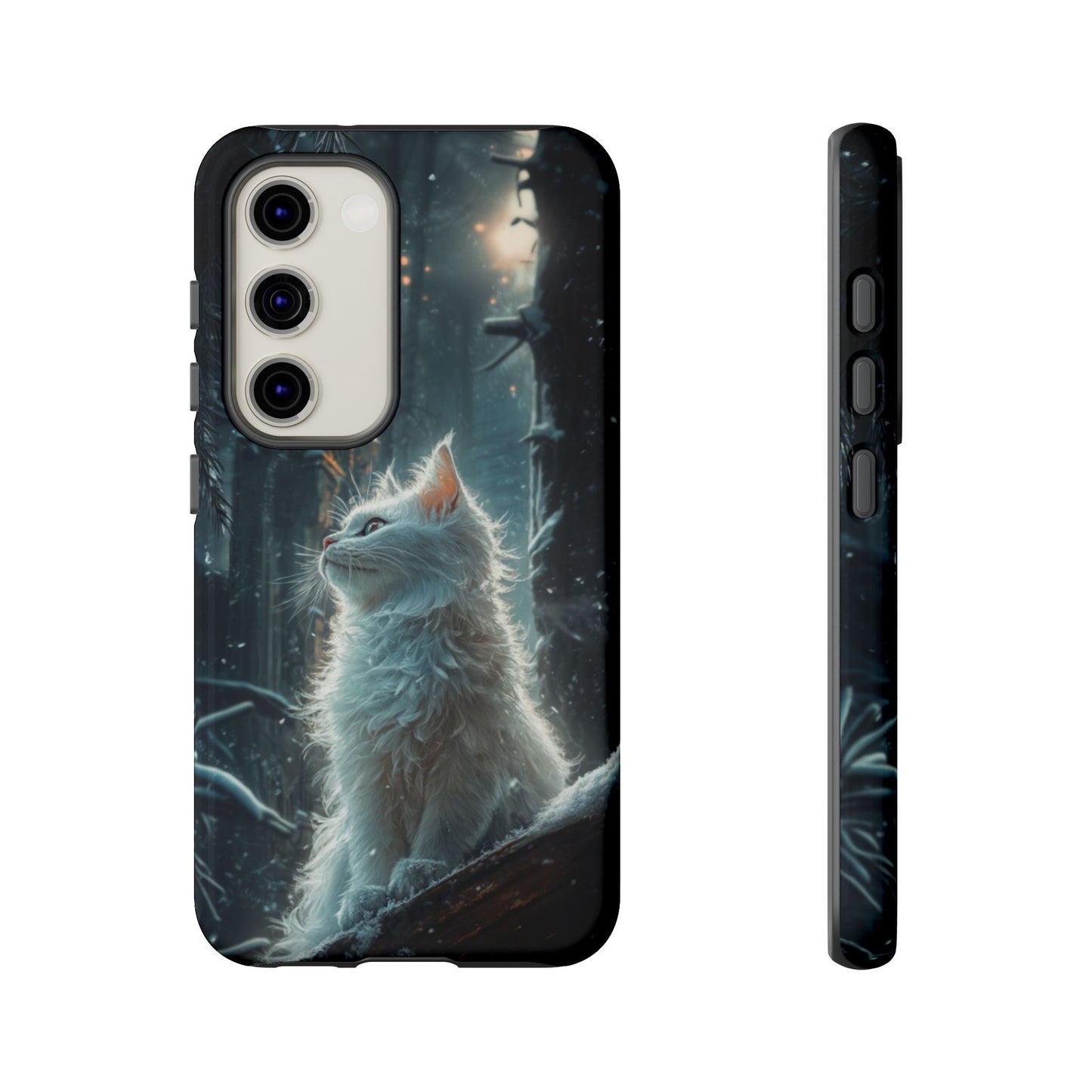 Winter Enchantment White Cat Phone Case - iPhone, Google Pixel, Samsung Galaxy