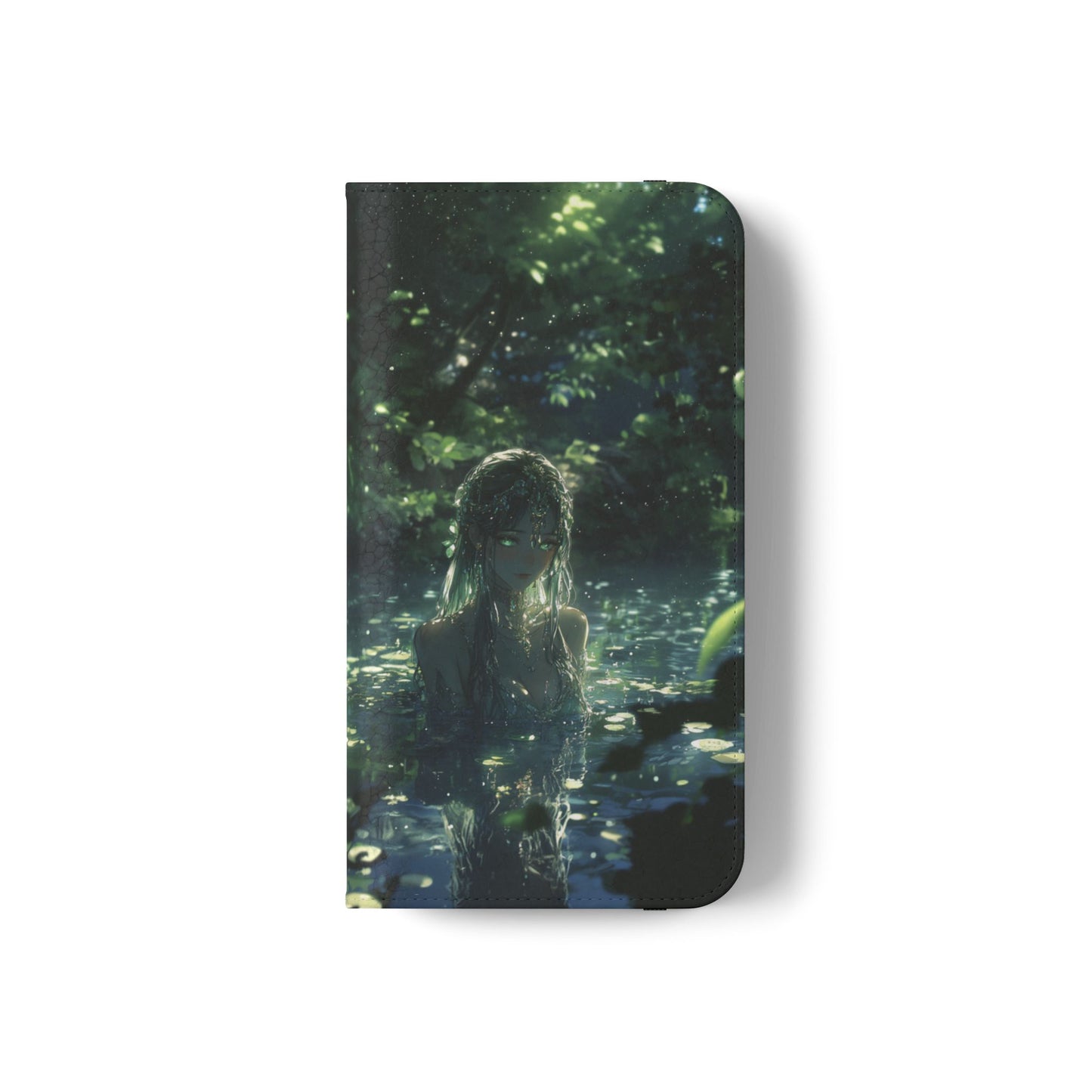 Forest Water Nymph Green Eyes Pond - Wallet Flip Case