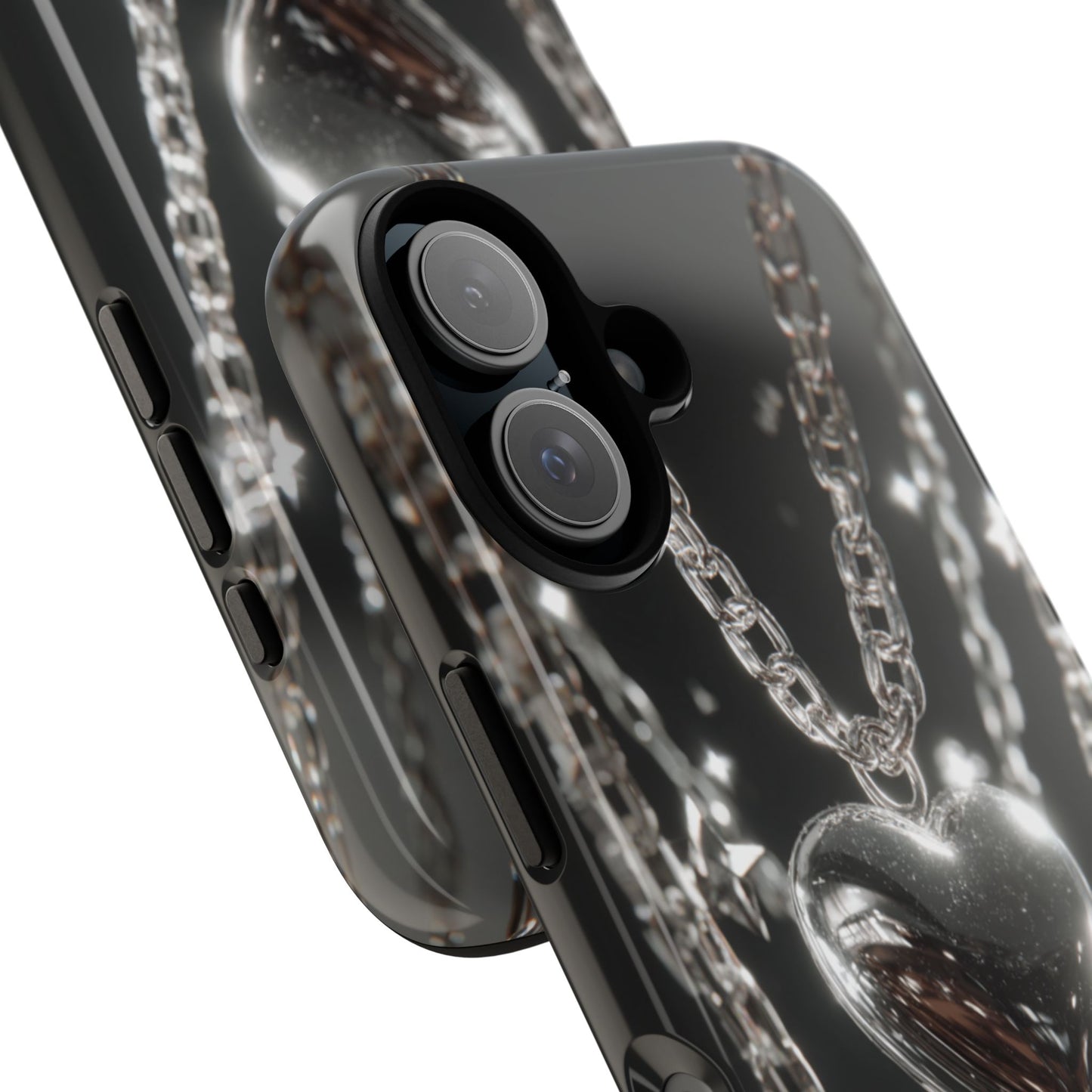 Silver Heart Chains - Tough iPhone Case