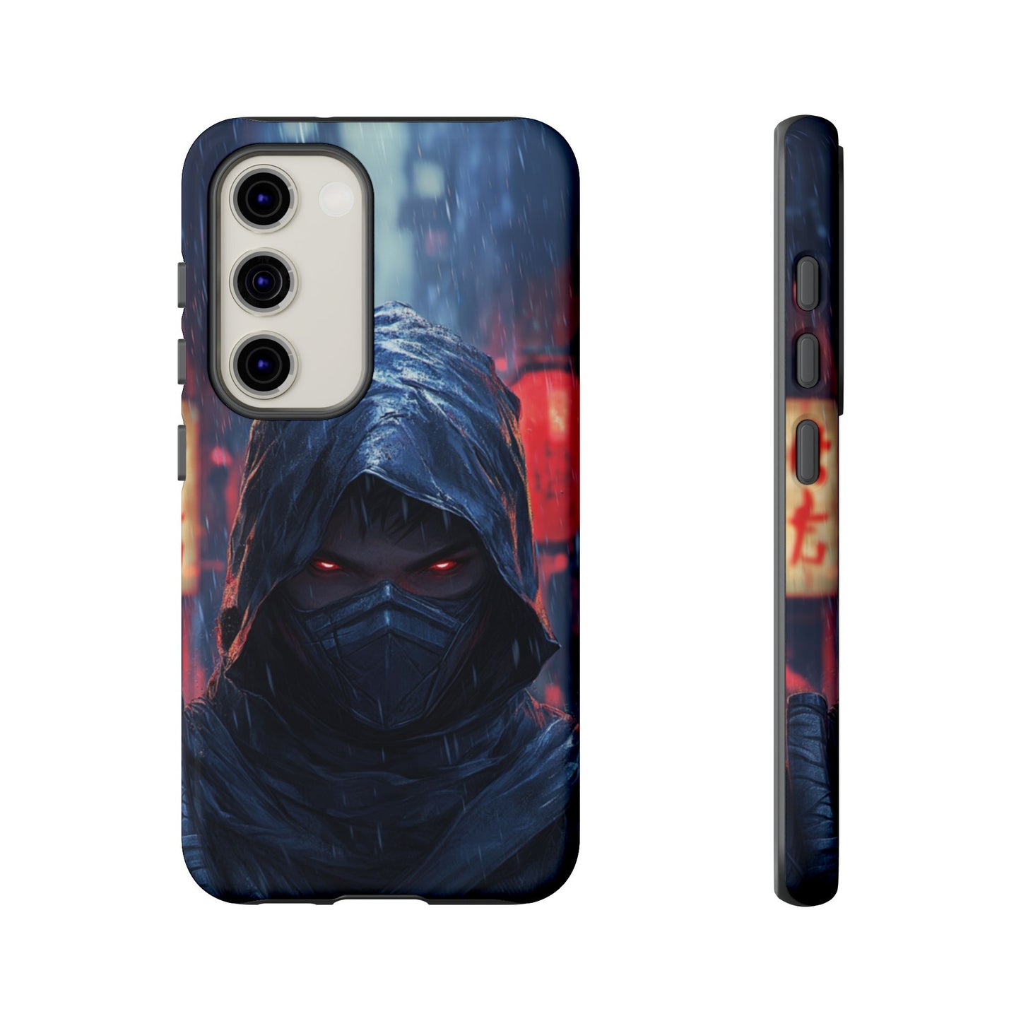 Cyberpunk Ninja Red Eyes Rain - Tough Samsung Galaxy Case
