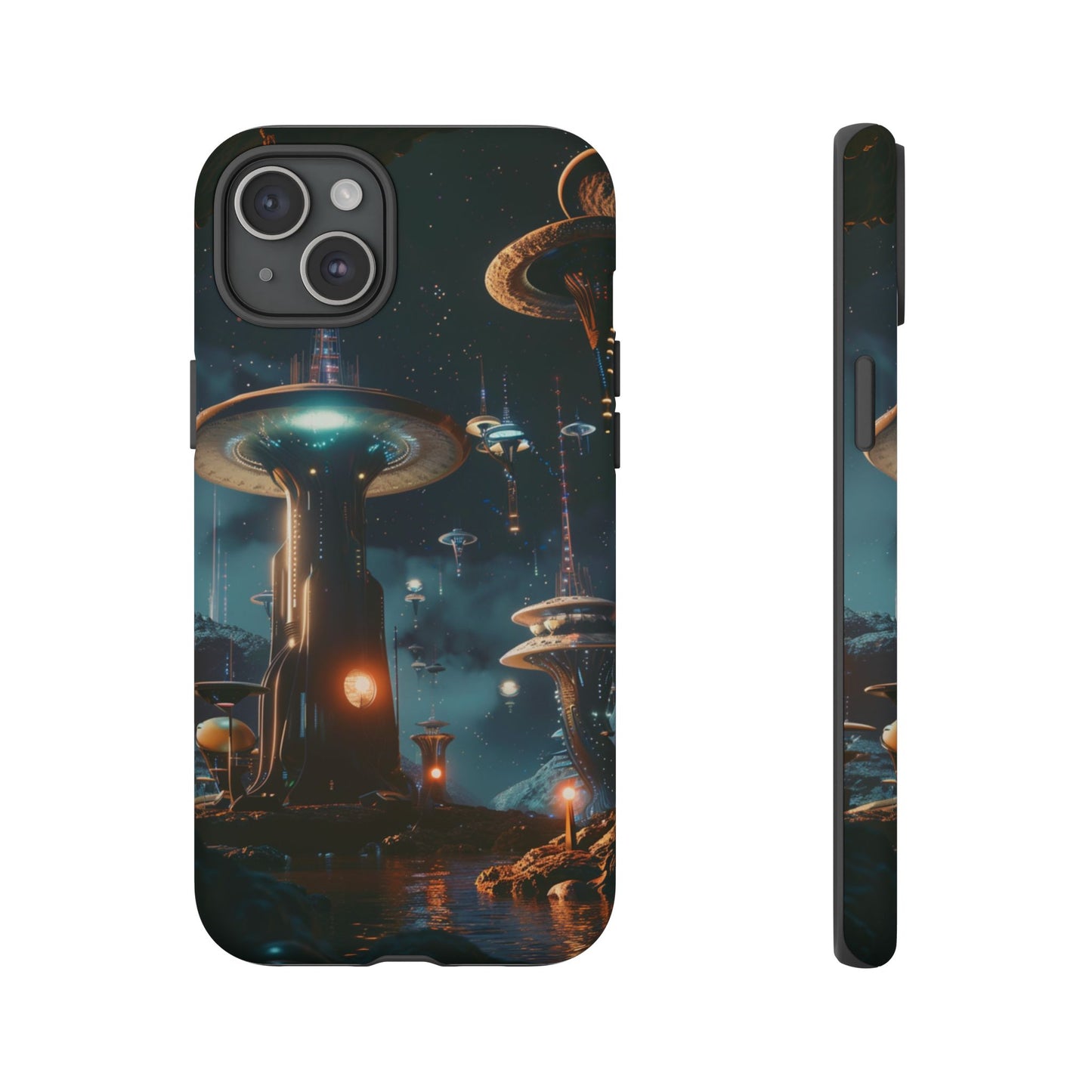 Futuristic Alien City - iPhone, Google Pixel, Samsung Galaxy