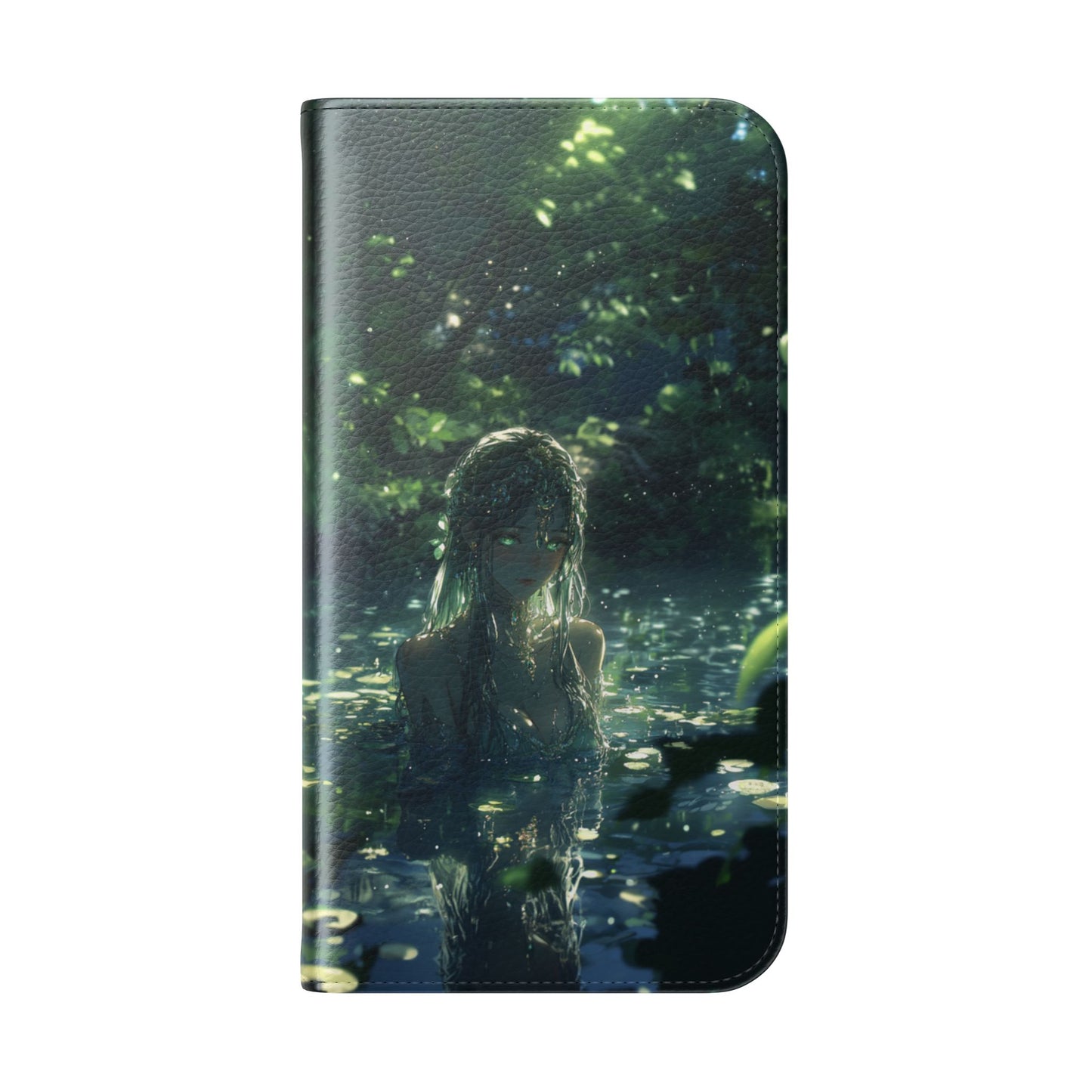 Forest Water Nymph Green Eyes Pond - Wallet Flip Case