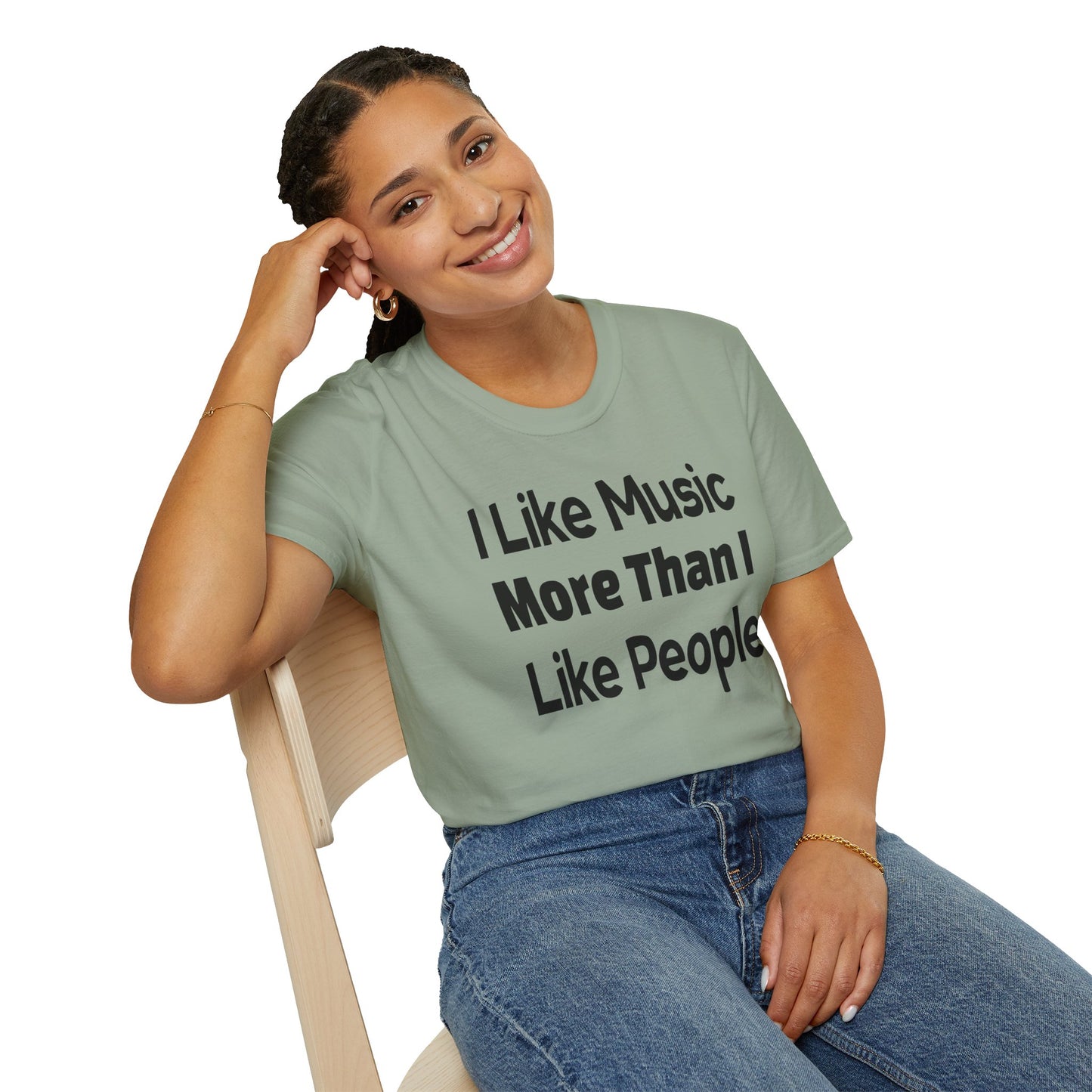 "I Like Music More Than I Like People" Unisex Soft-Style T-Shirt