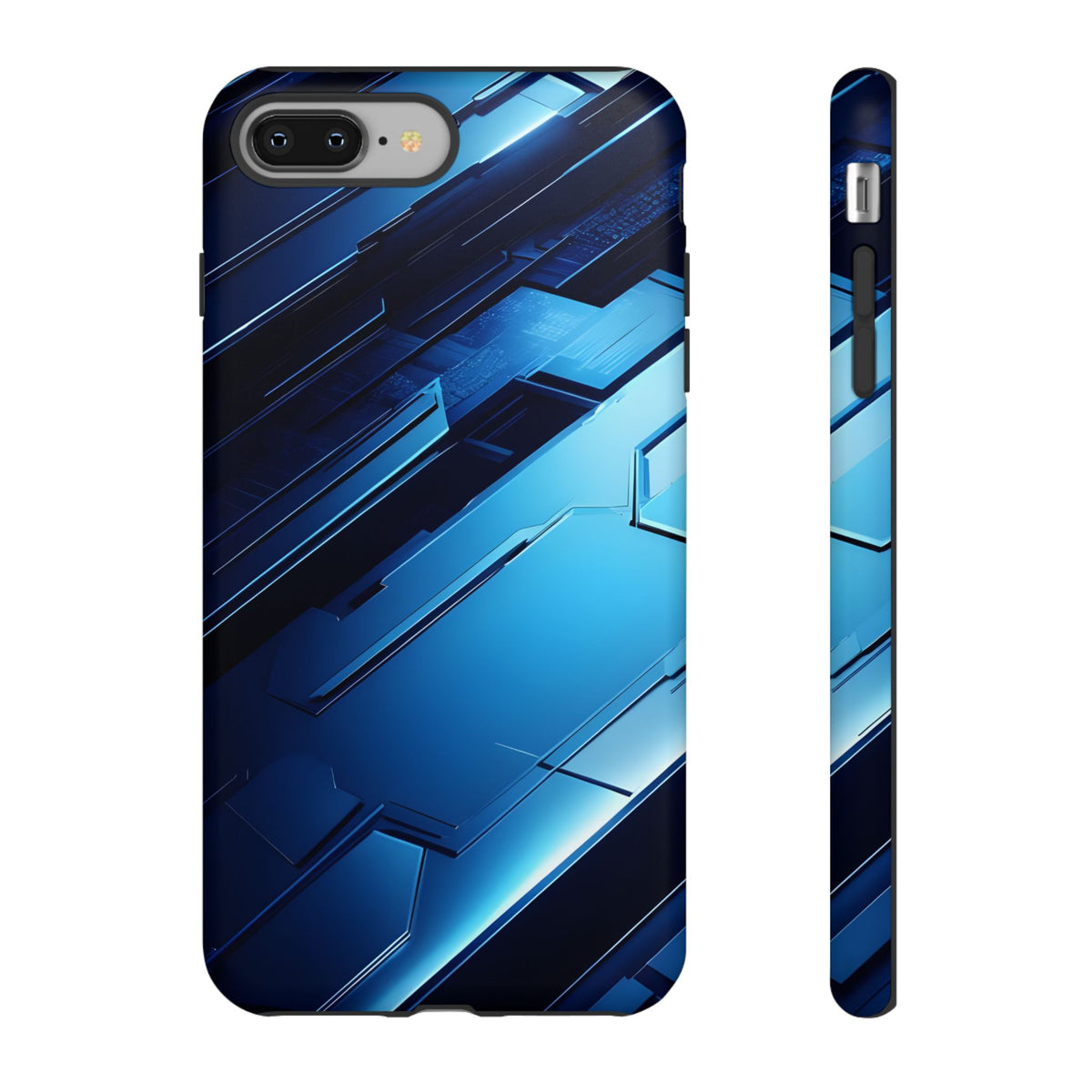 Blue Tech Matrix - Tough iPhone Case