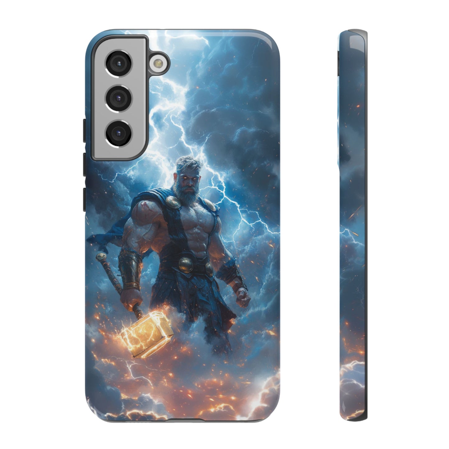 Thunderous Might: Thor Wielding Mjölnir Phone Case - iPhone, Google Pixel, Samsung