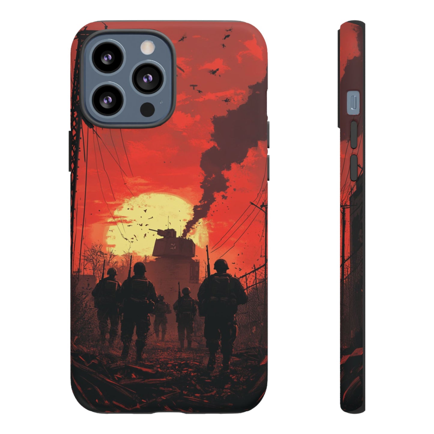 Dystopian Sunset Soldier Phone Case - iPhone, Google Pixel, Samsung Galaxy