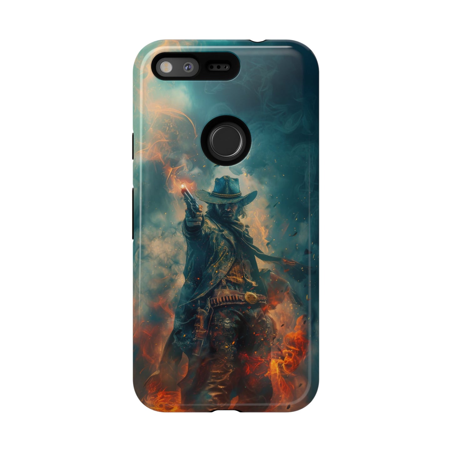 Flaming Outlaw Gunslinger – Tough Google Pixel Case