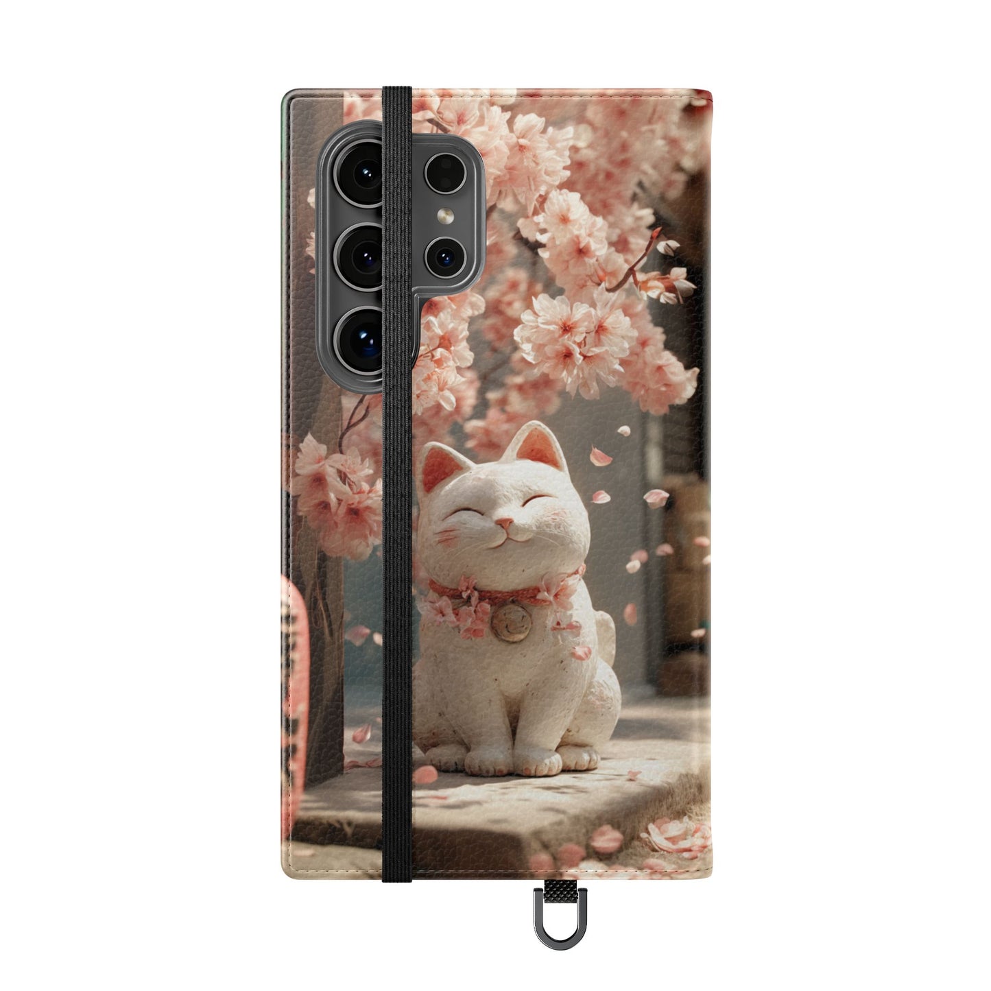 Sakura Lucky Cat - Wallet Flip Case