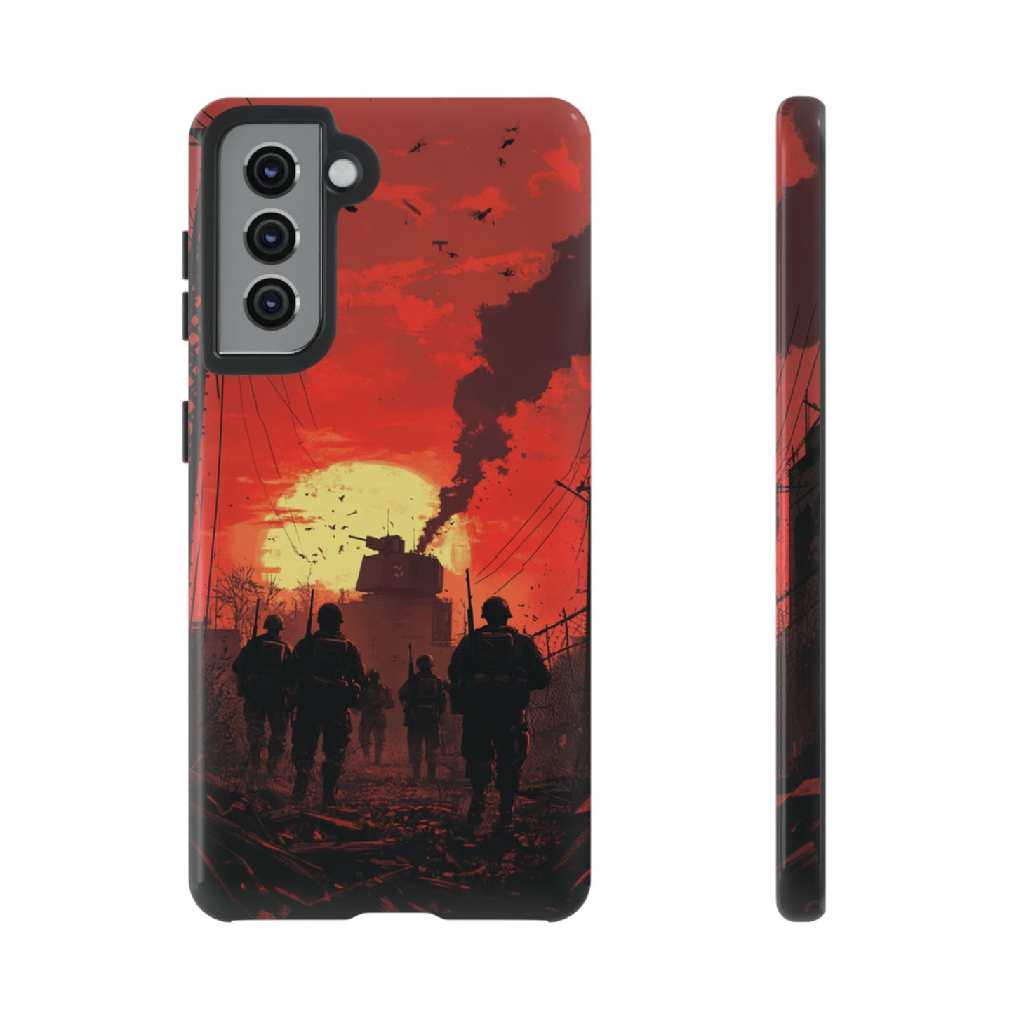 Dystopian Sunset Soldier Phone Case - iPhone, Google Pixel, Samsung Galaxy