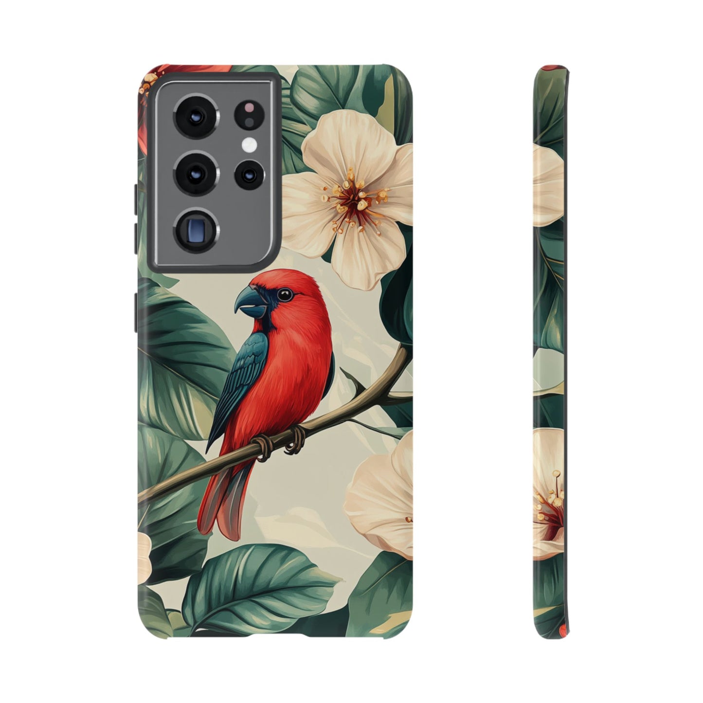 Tropical Bird and Hibiscus Phone Case – iPhone, Google Pixel, Samsung Galaxy