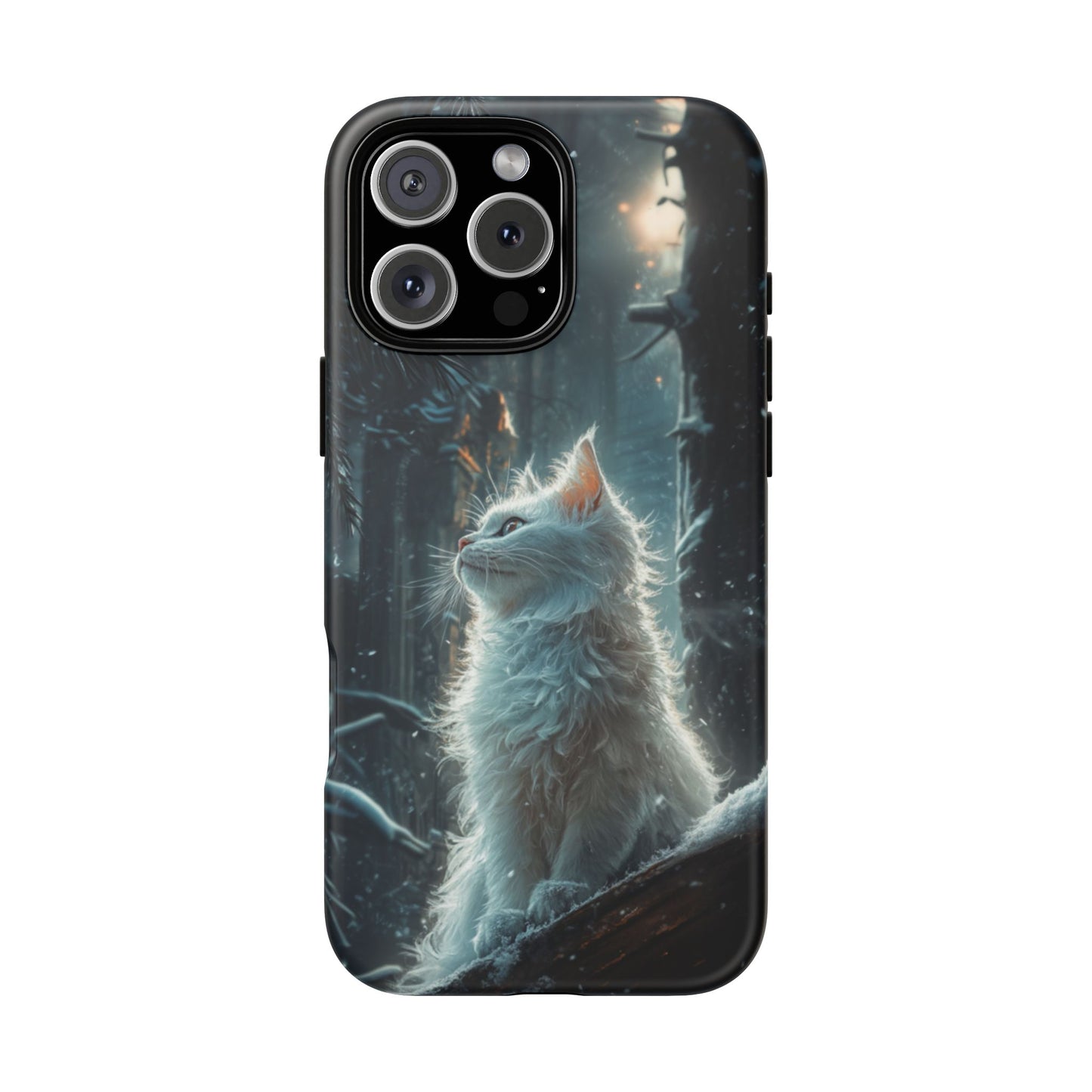 Winter Enchantment White Cat Phone Case - iPhone, Google Pixel, Samsung Galaxy