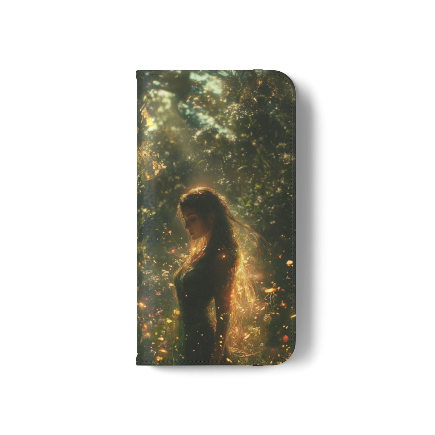 Forest Goddess Golden Light Meadow - Wallet Flip Case